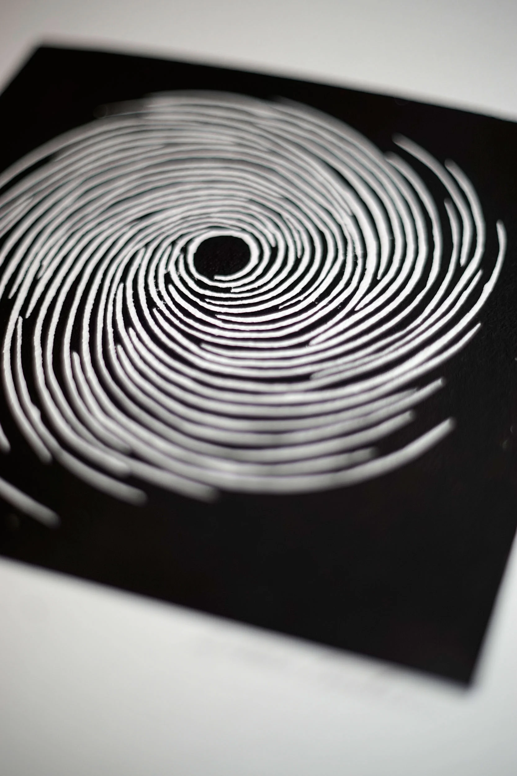 Linocut handmade artprint - Vortex - 20x30 cm