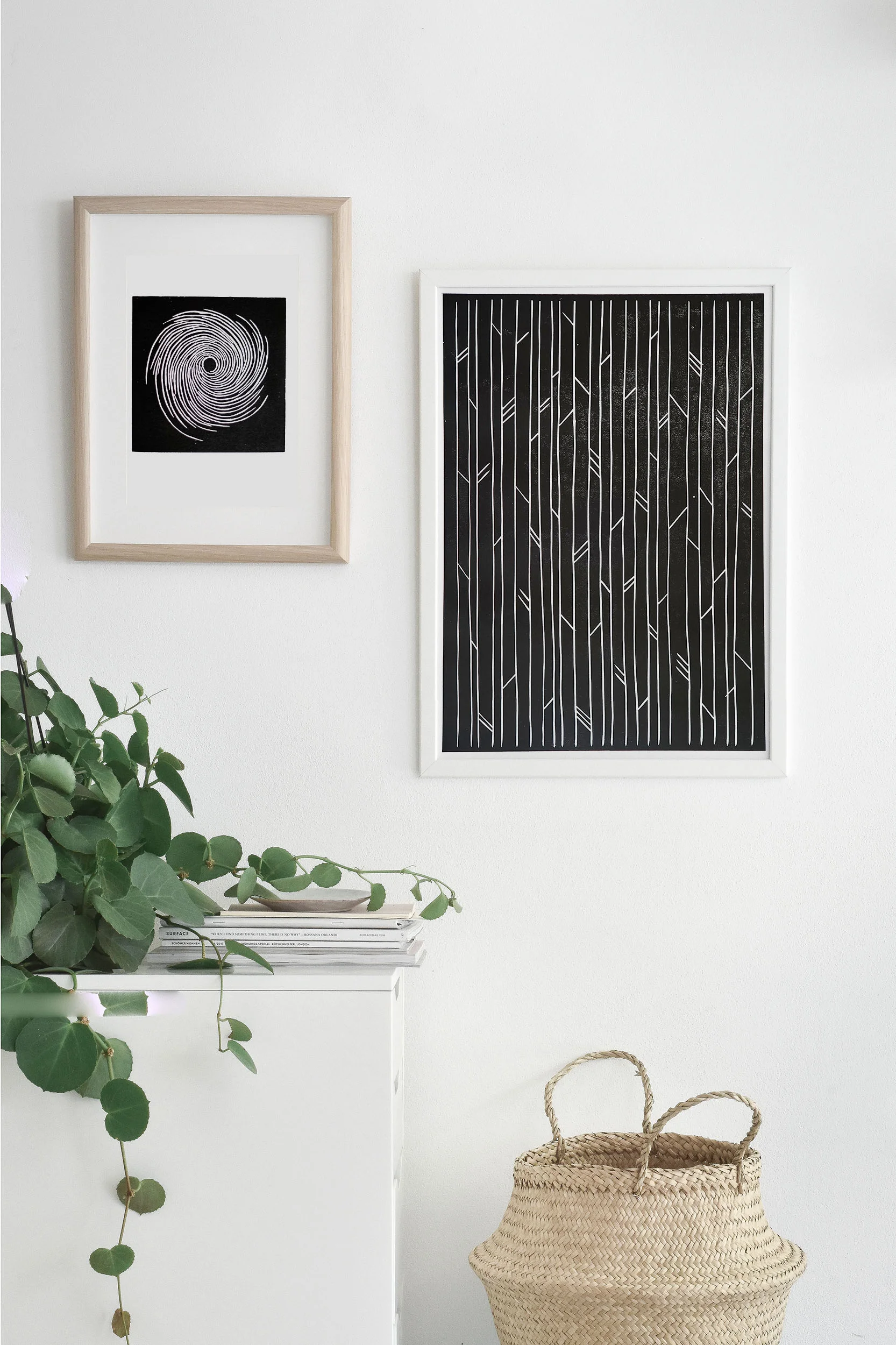 Linocut handmade artprint - Vortex - 20x30 cm
