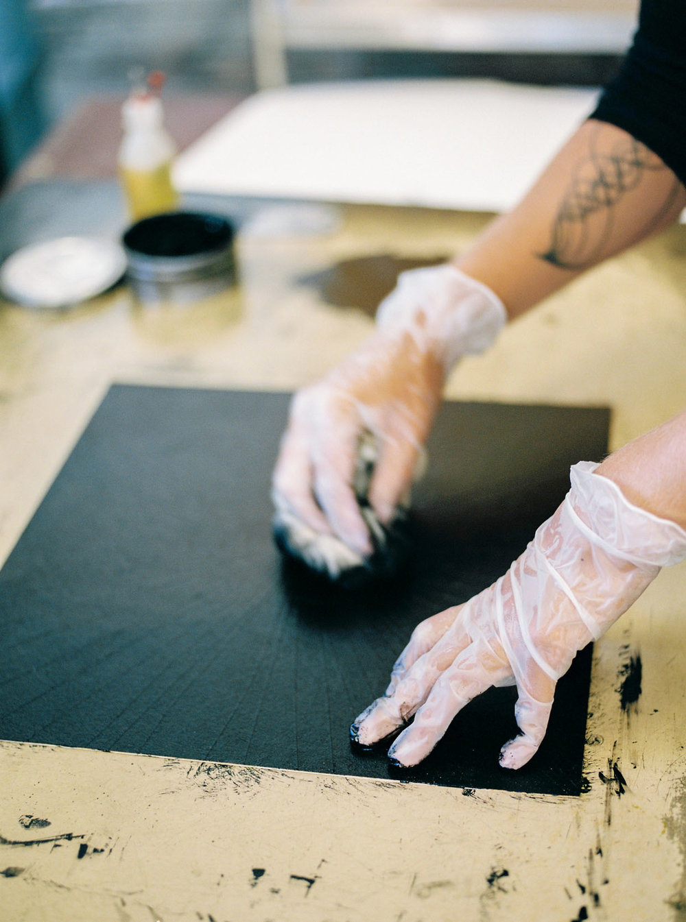 Adding ink in the collagraph process