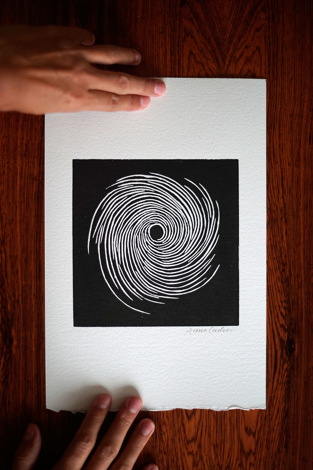 Vortex, linocut print 20x30 cm