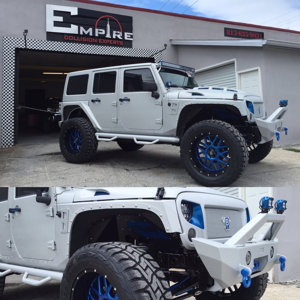 White Custom Jeep Wrangler #2 — Empire Collision Experts White Custom Jeep Wrangler #2 — Empire Collision Experts