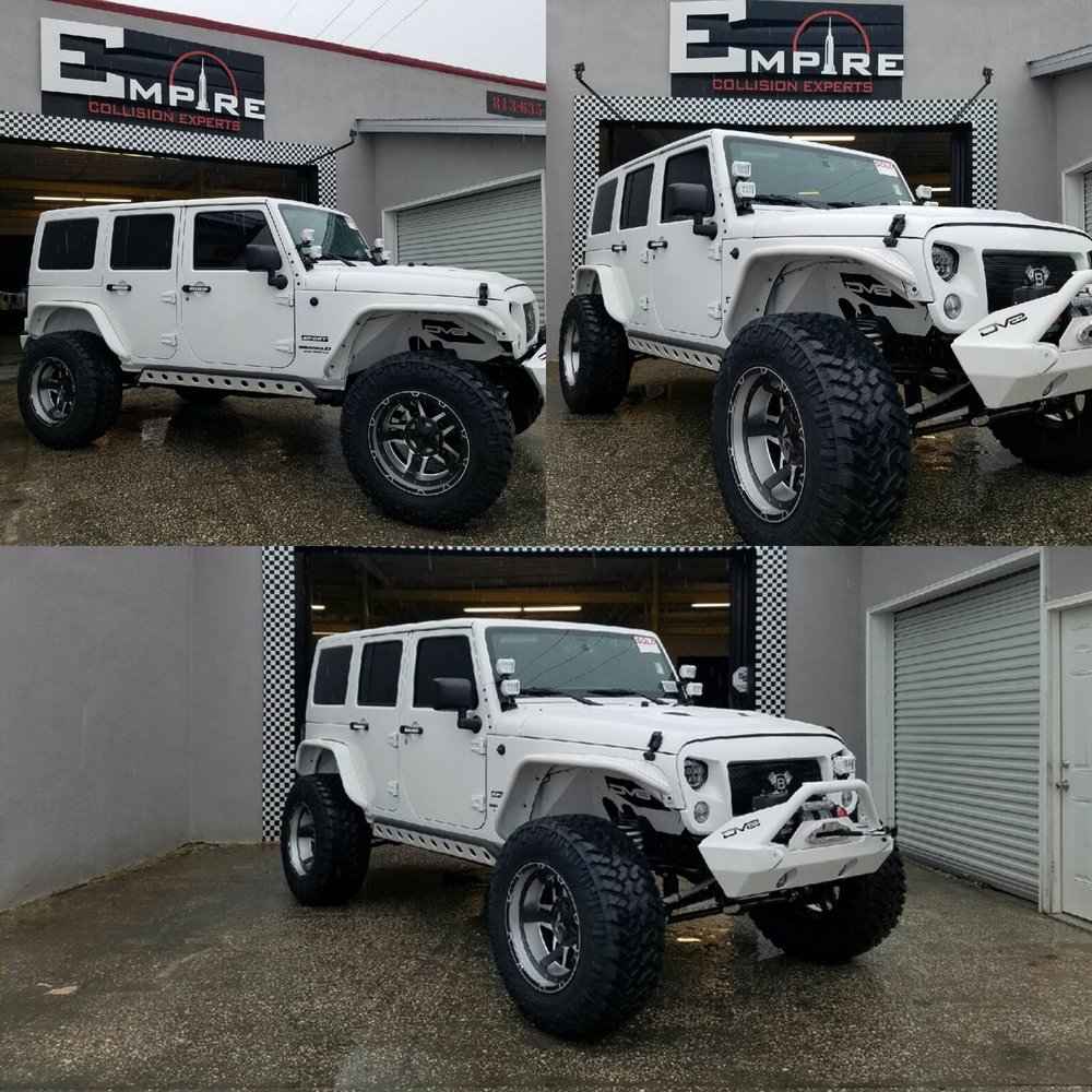 White Custom Jeep Wrangler #4 — Empire Collision Experts White Custom Jeep Wrangler #4 — Empire Collision Experts
