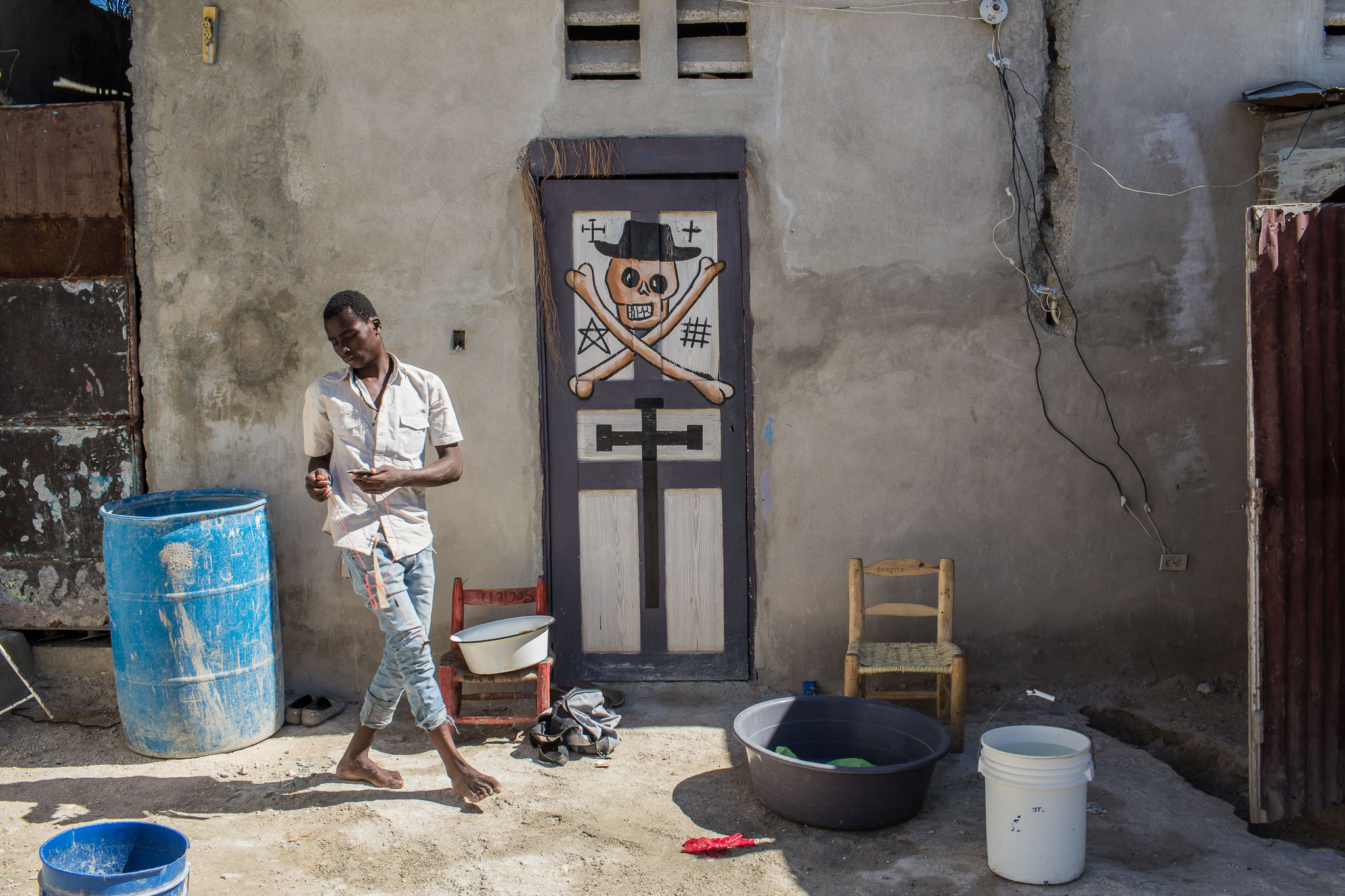  A vodou temple in the Fort National neighborhood on Thursday, December 18, 2014 in Port-au-Prince, Haiti. Fort National was among the hardest hit areas of Port-au-Prince in the 2010 earthquake, but rebuilding has been slow to non-existent. Residents