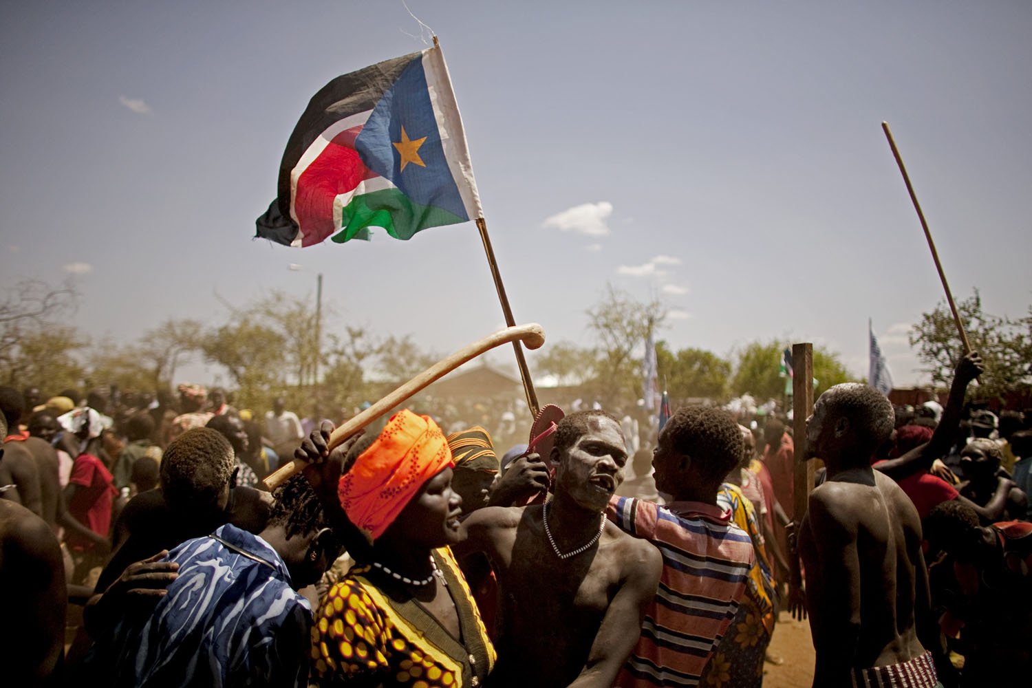  Southern Sudanese from the pastoralist Taposa tribe take part in a nationalist celebration in the remote area of Kapoeta. Support for southern independence is strong even among groups in the most desolate areas. Like numerous pastoral tribes in the 