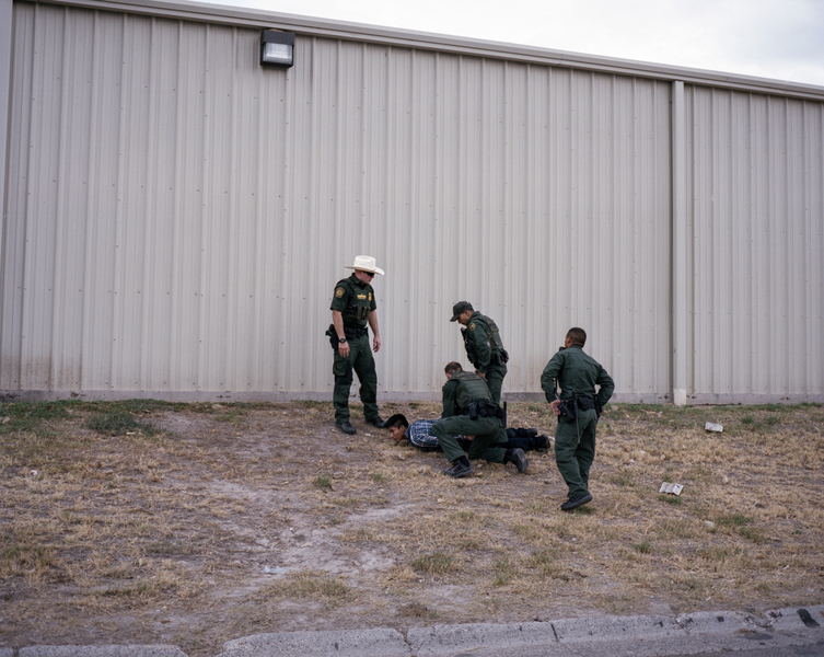  U.S. Border Patrol arrest a migrant in South Texas.  