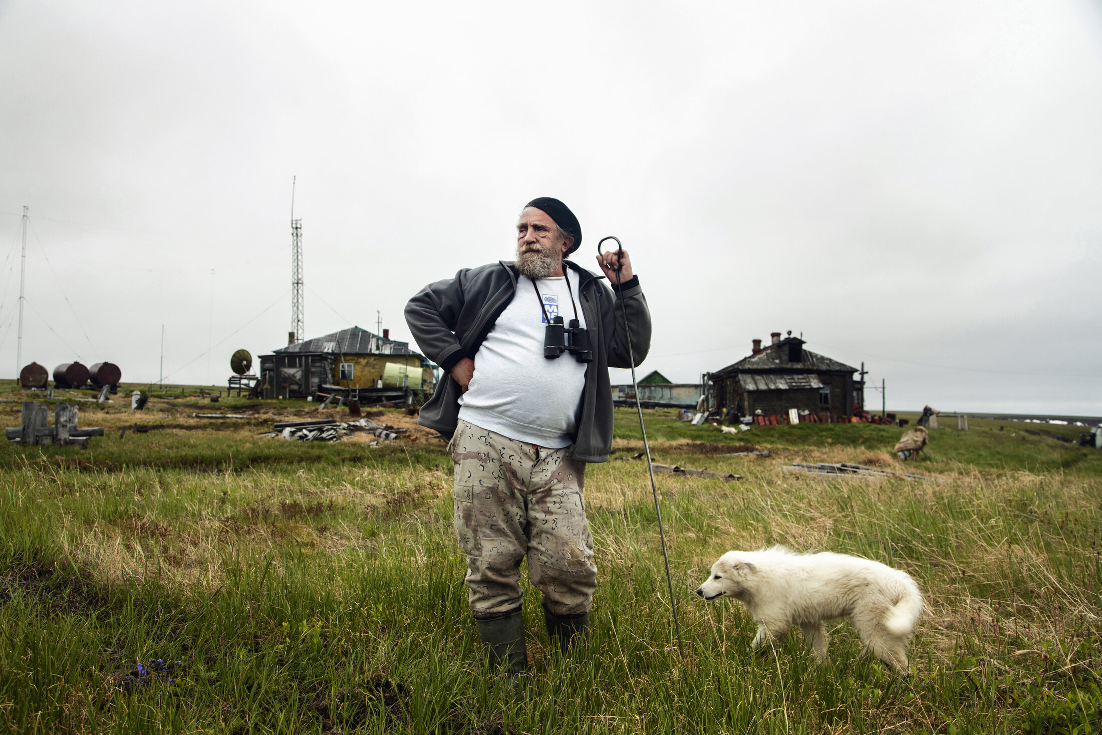  Sergey holds a tool used to measure permafrost depth on a trip to a weather and research station near Chersky, Siberia with Sergey Zimov located where the Kolyma river meets the Arctic Ocean. Sergey founded the neighboring Northeast Science Station,