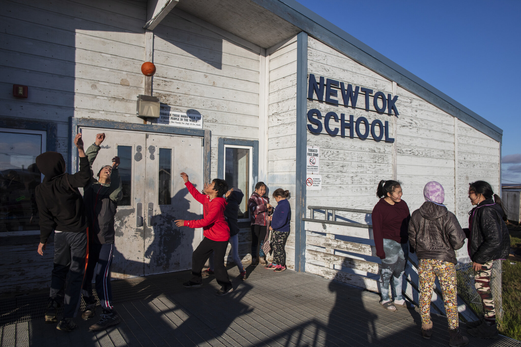  The Newtok School will be one of the first schools in the USA to shutter as a result of climate change. The building is sinking, and was a main motivator for the village to relocate permanently. June 2, 2019. The Yupik village of Newtok, Alaska, pop