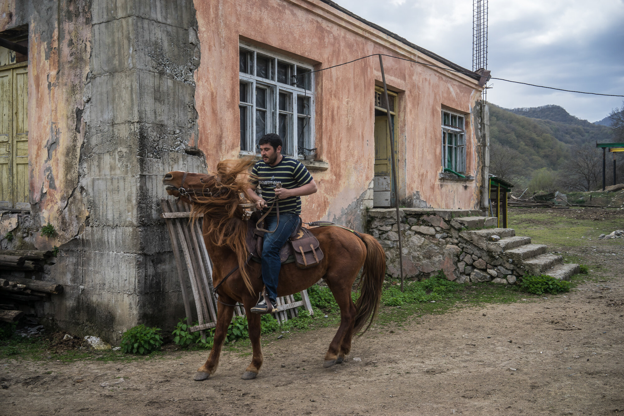  David Baghdasaryan rides a Karabakh breed of horse. Vank, Nagorno-Karabakh. 2015. 