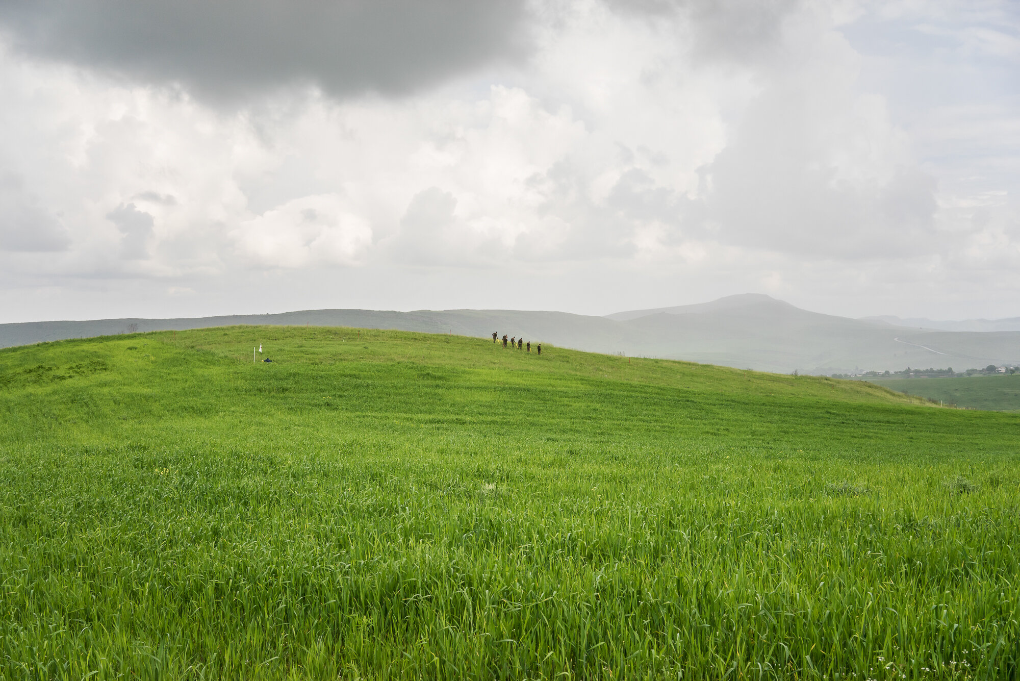  A team of experts from the charity HALO Trust clears a field of unexploded cluster munitions dropped by Azerbaijani forces in fighting the previous month. Mokhratagh, Nagorno-Karabakh. 2016. 