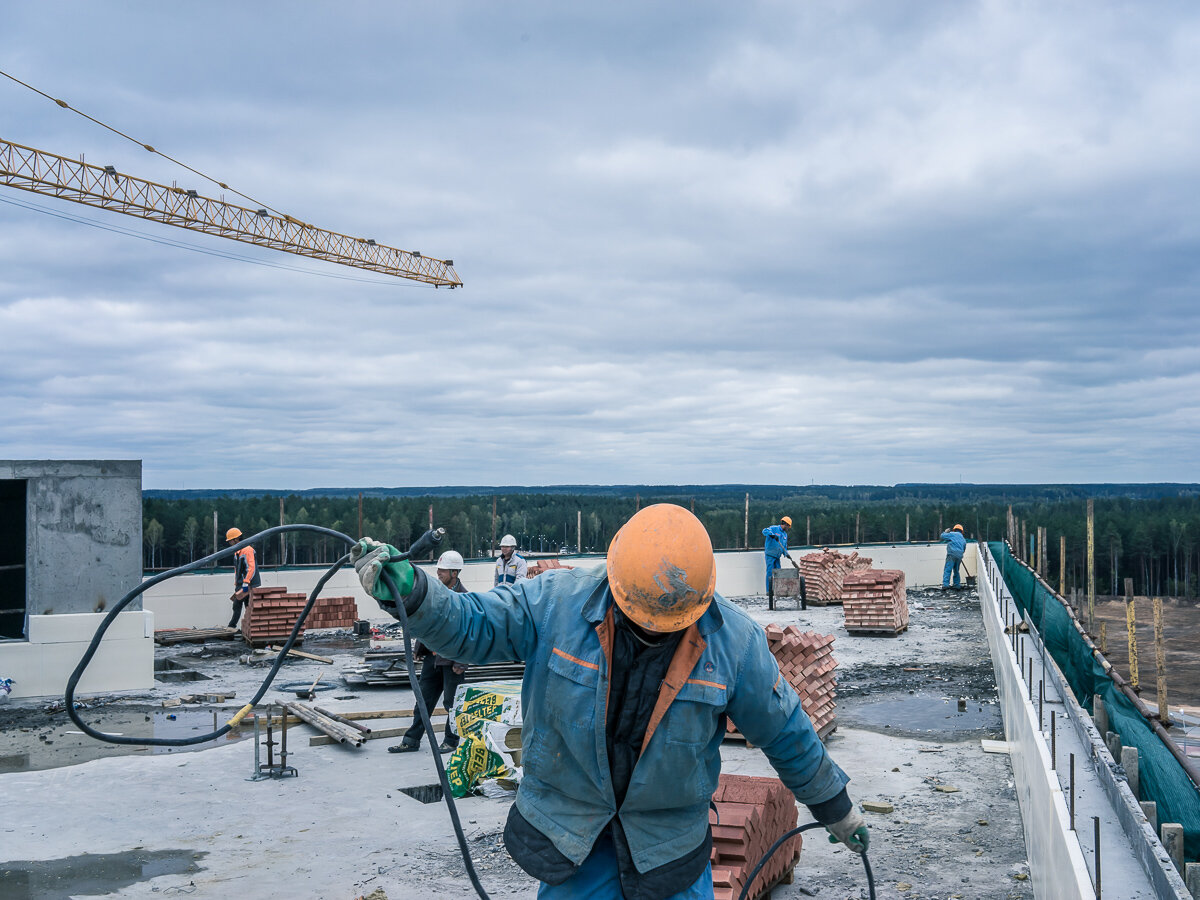  Construction proceeds at the Great Stone Industrial Park, a joint project between Belarus and China, on Monday, September 26, 2016 in Minsk, Belarus. 