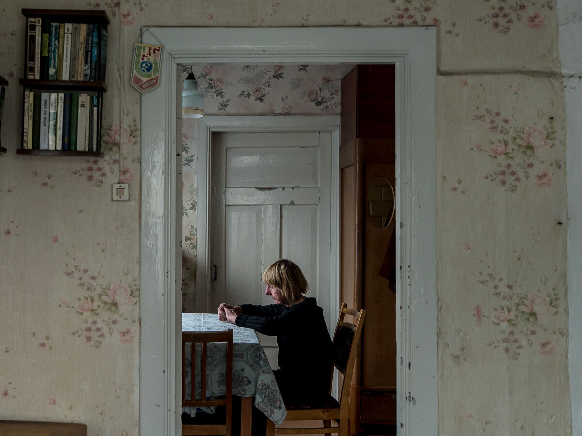  Tamara Selyun poses for a portrait in her kitchen on Wednesday, October 30, 2019 in Vileyka, Belarus. Her son, Pavel Selyun, was executed after being convicted of murdering his wife and friend after apparently finding the two of them together. Belar