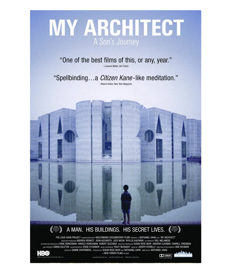 My Architect (2003) From website: "Director Nathaniel Kahn barely knew his father, but many throughout the world did. He was renowned architect Louis Kahn, who designed noteworthy buildings in California, Texas and even Bangladesh. Nathaniel explores his father's past, interviewing architects such as Frank O. Gehry, as well as members of the multiple families started by the philandering Louis. What emerges is a portrait of a brilliant but unreliable man whose creations, which are featured prominently in the film, still astound."