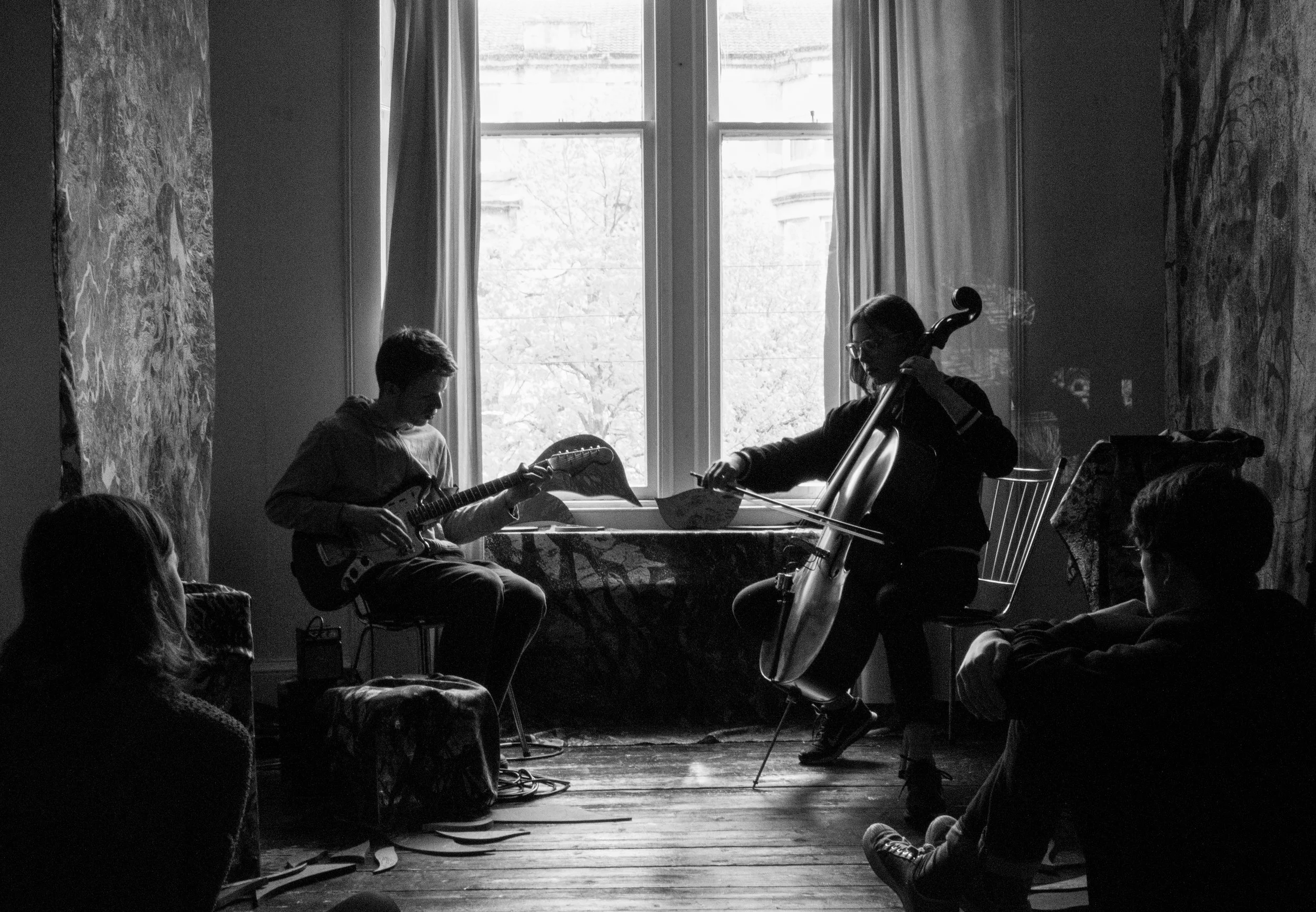 New Flat Mate performing during the second day of the exhibtion. 