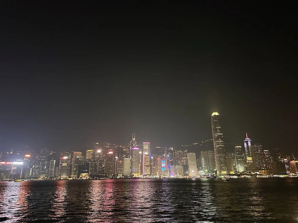 Just a small fraction of the most amazing skyline I've ever seen - Hong Kong Island at night