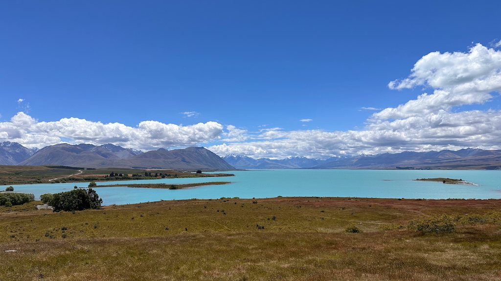 What it looks like beside the road in much of New Zealand's South Island
