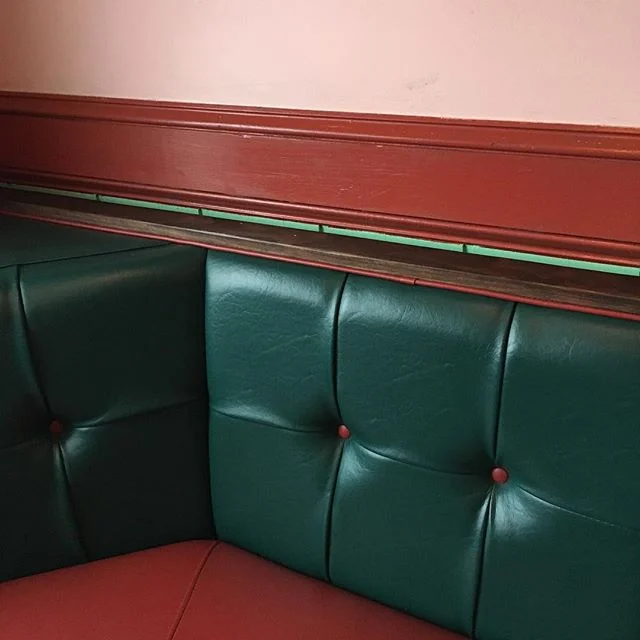 I will forever #love the #decor inside of all #Mexican #restaurant the are the best! #pink and #huntergreen and #red talk about a pretty #colorstory #tilewalls #tufted #restaurantdesign #pinkwalls #redwalls #style #industrialdesign #interiordesign ho