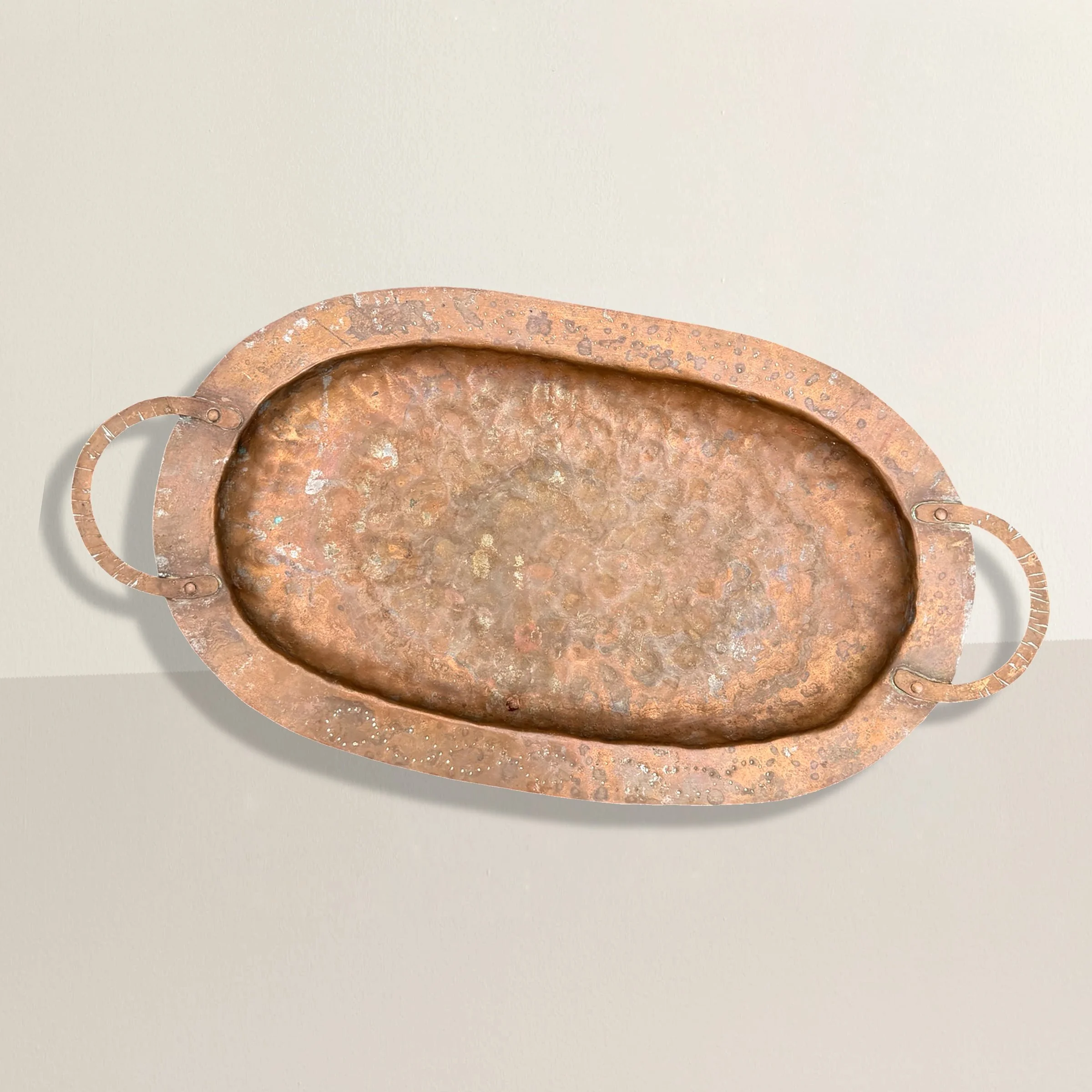American Arts & Crafts Hammered Copper Tray
