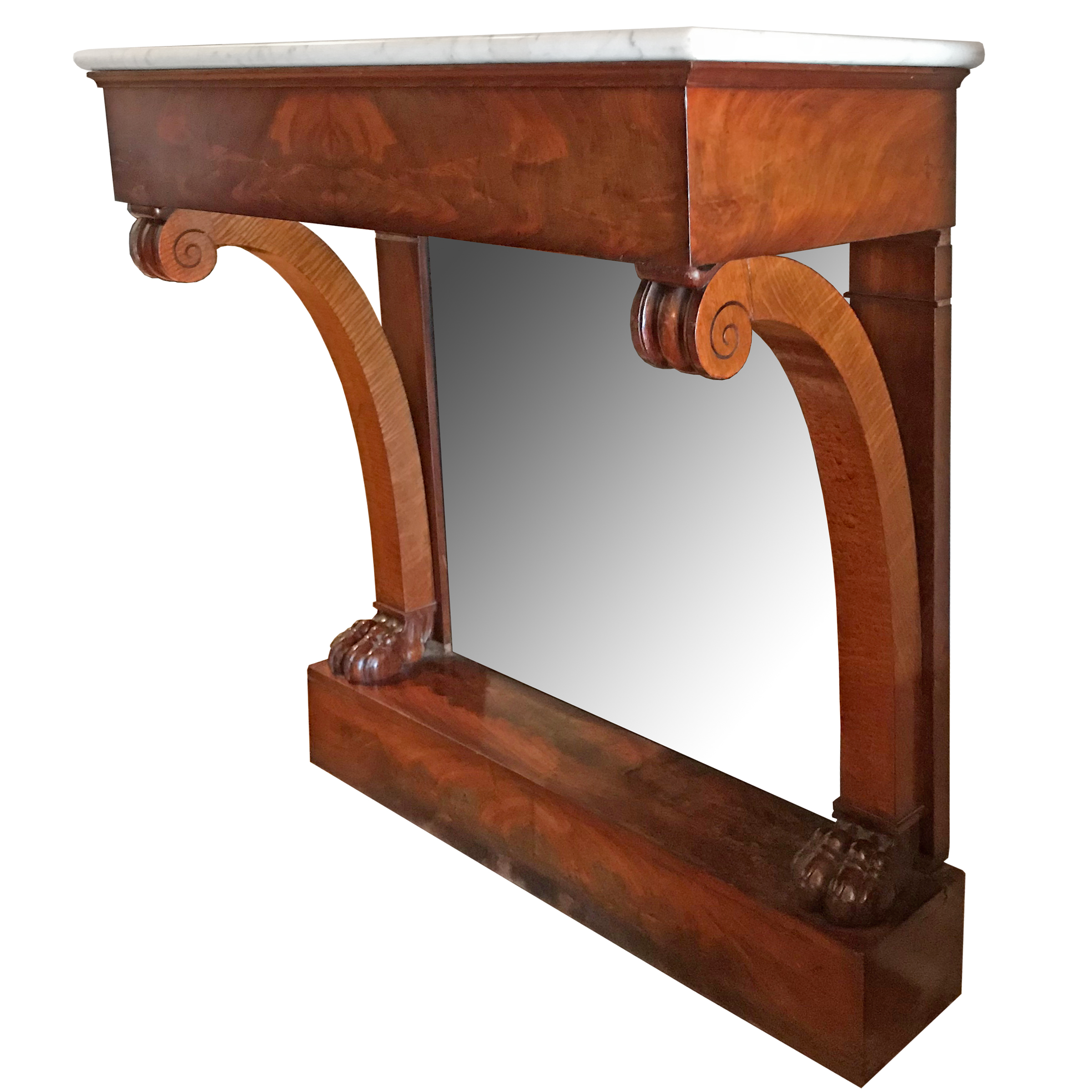 French Marble Top Pier Console Table Right Proper French Marble Top Pier Console Table Right Proper