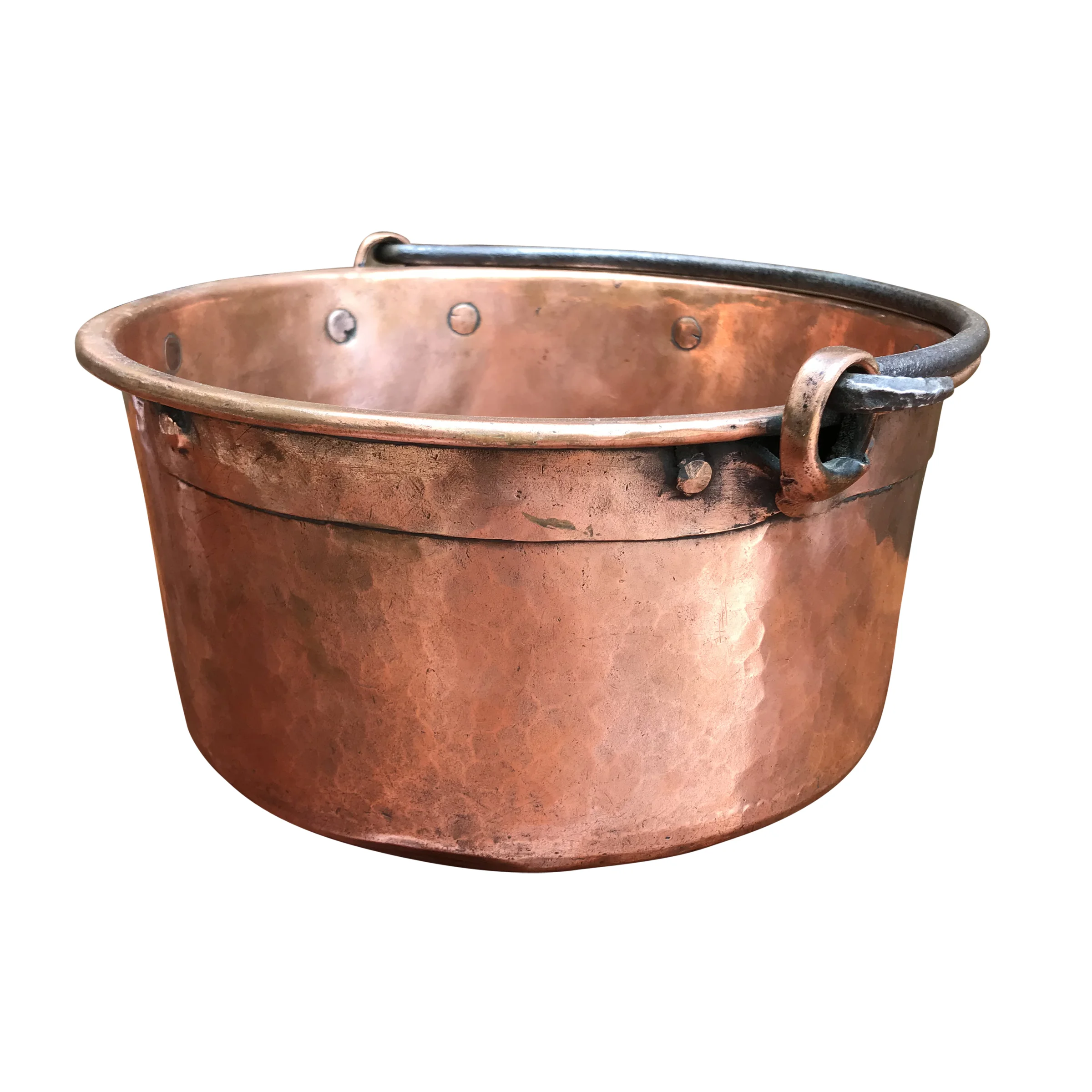 Early 19th Century French Hammered Copper Kettle