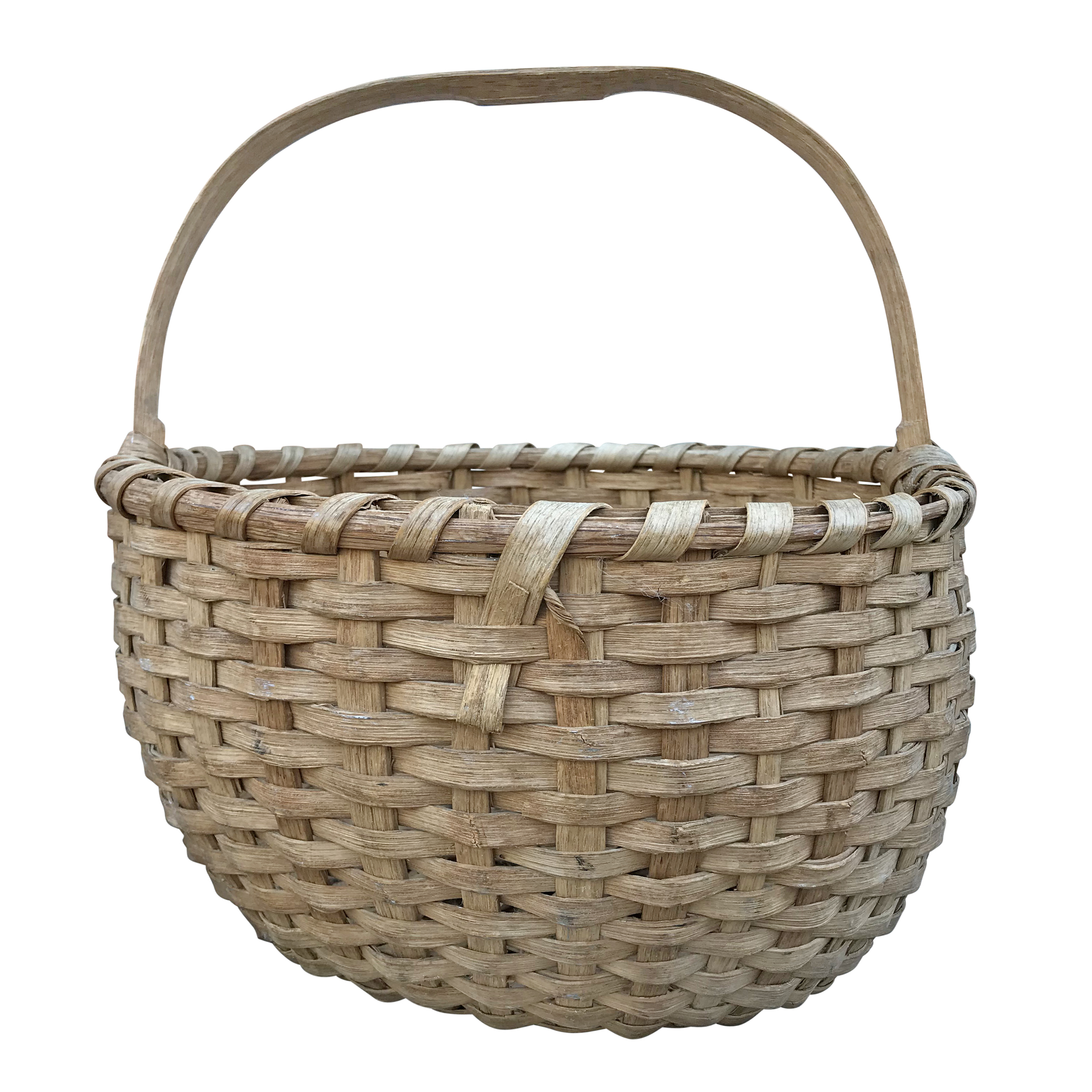 Early 20th Century Oak Splint Basket 2.jpeg