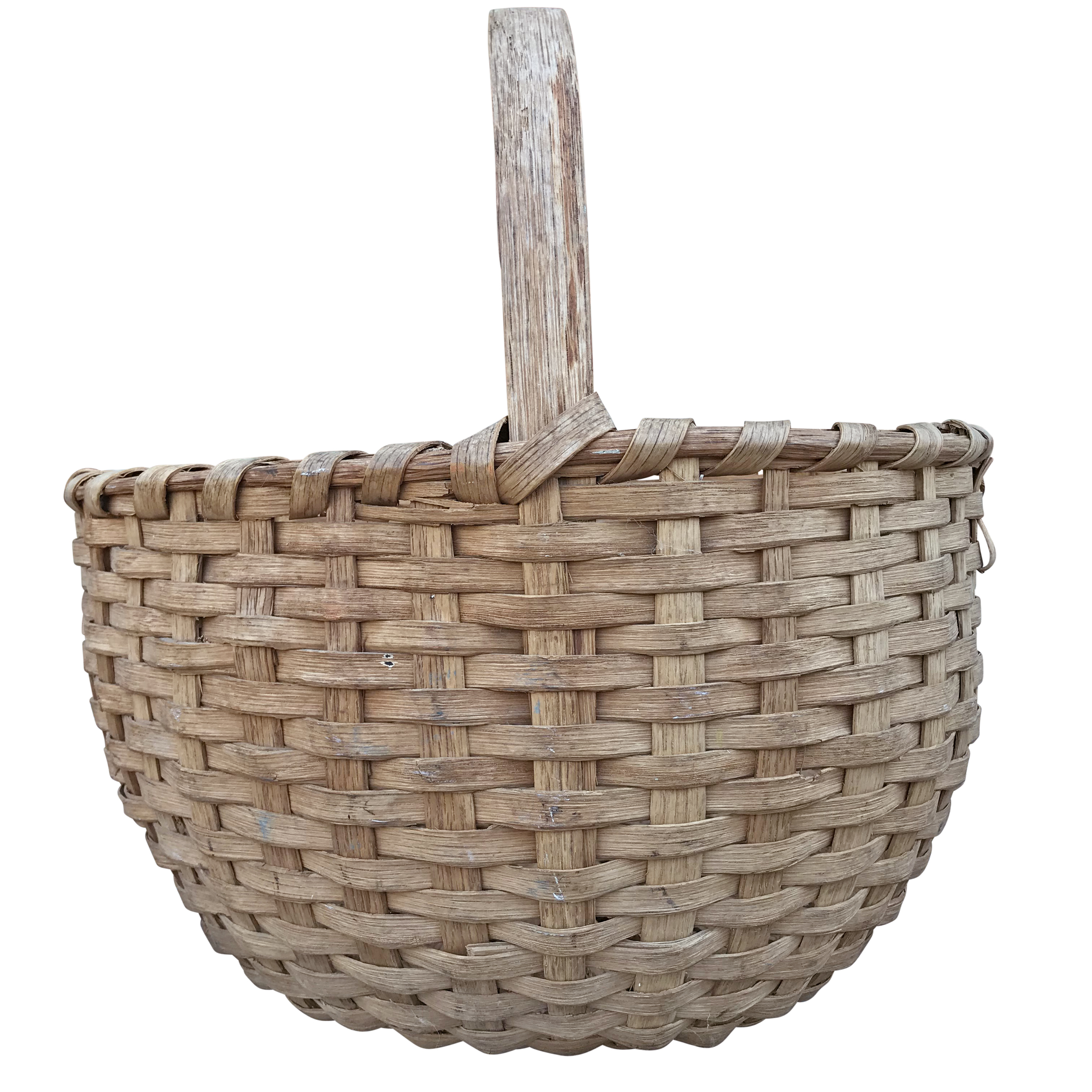 Early 20th Century Oak Splint Basket 3.jpeg