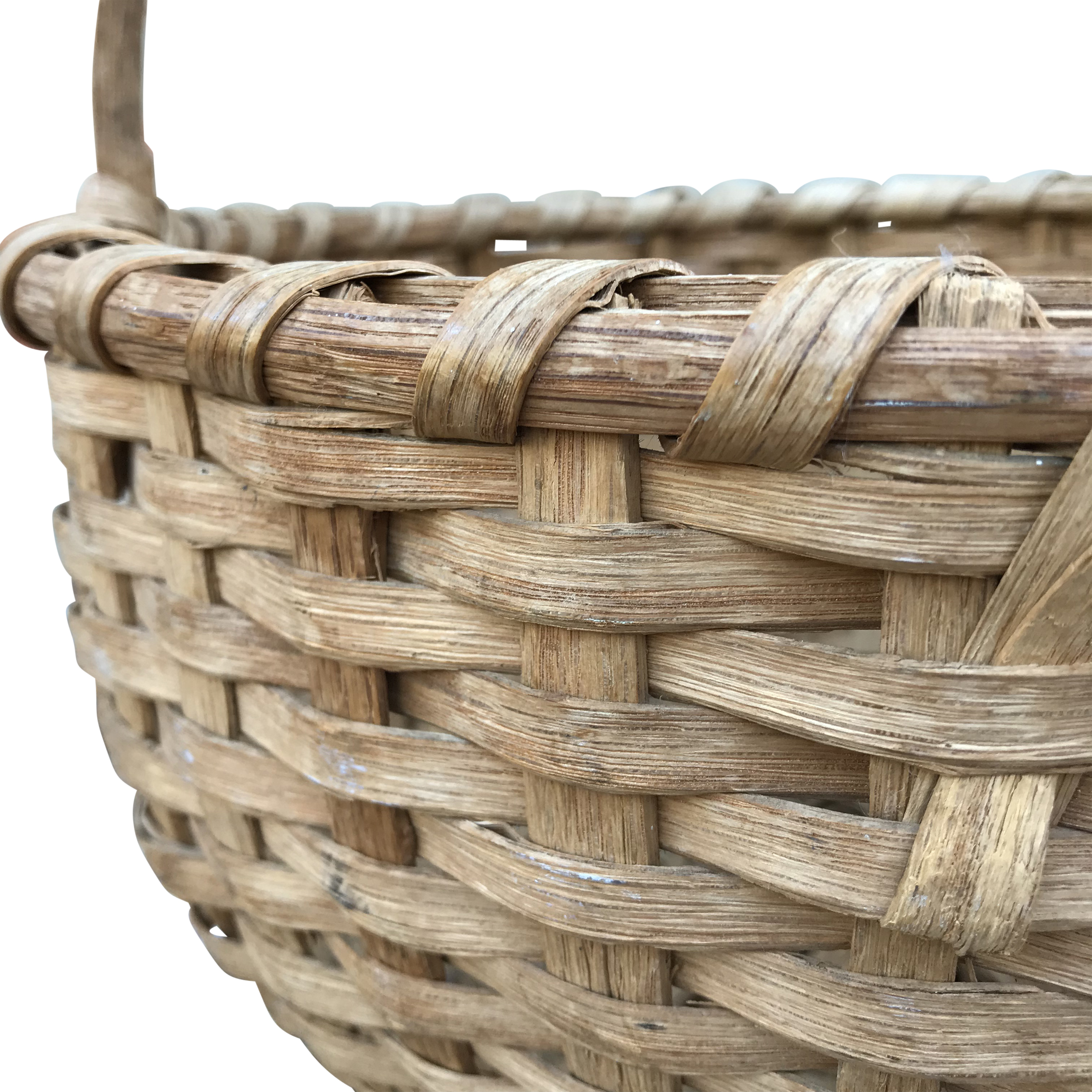 Early 20th Century Oak Splint Basket 5.jpeg