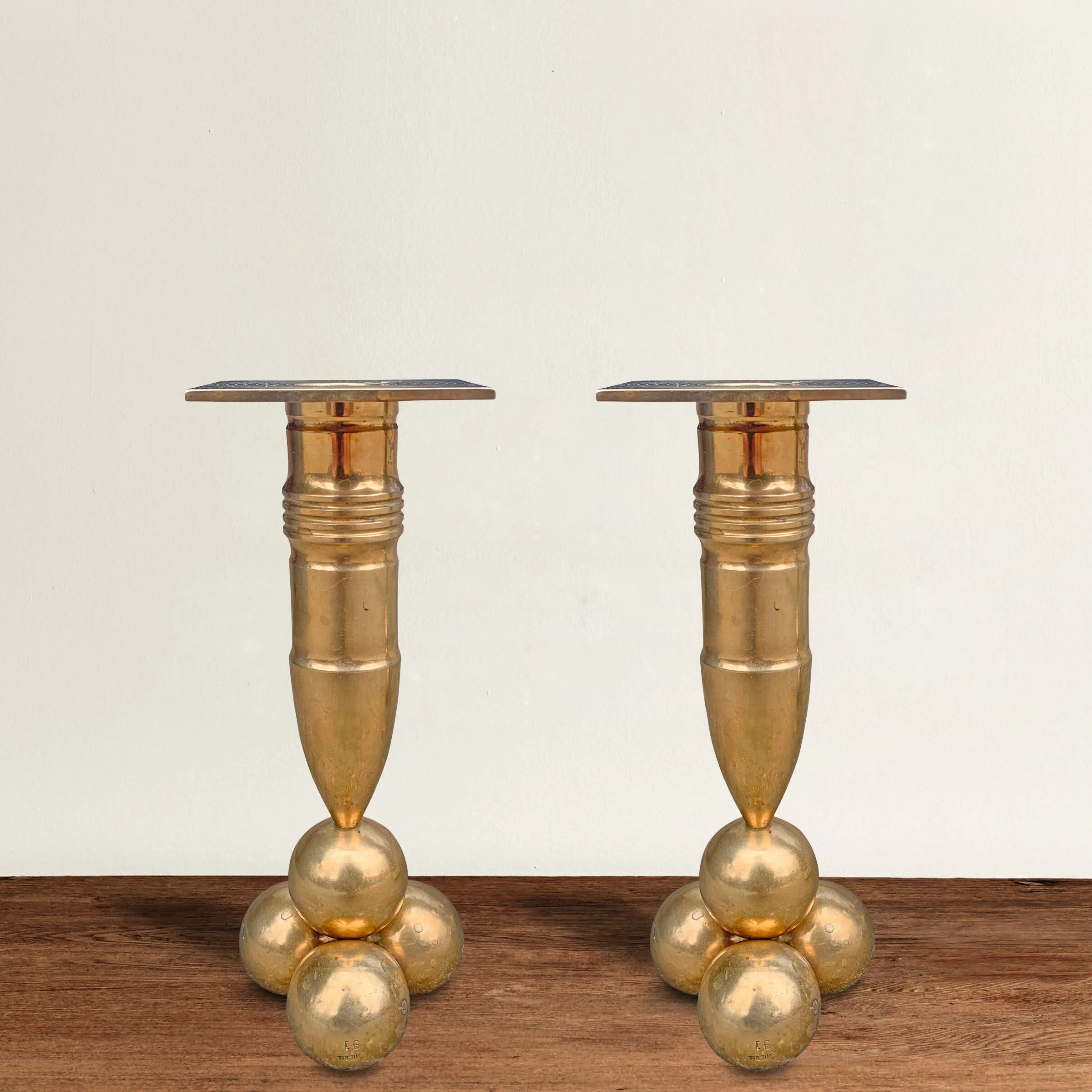 Pair of Bronze Artillery Shell Candlesticks 9.jpg