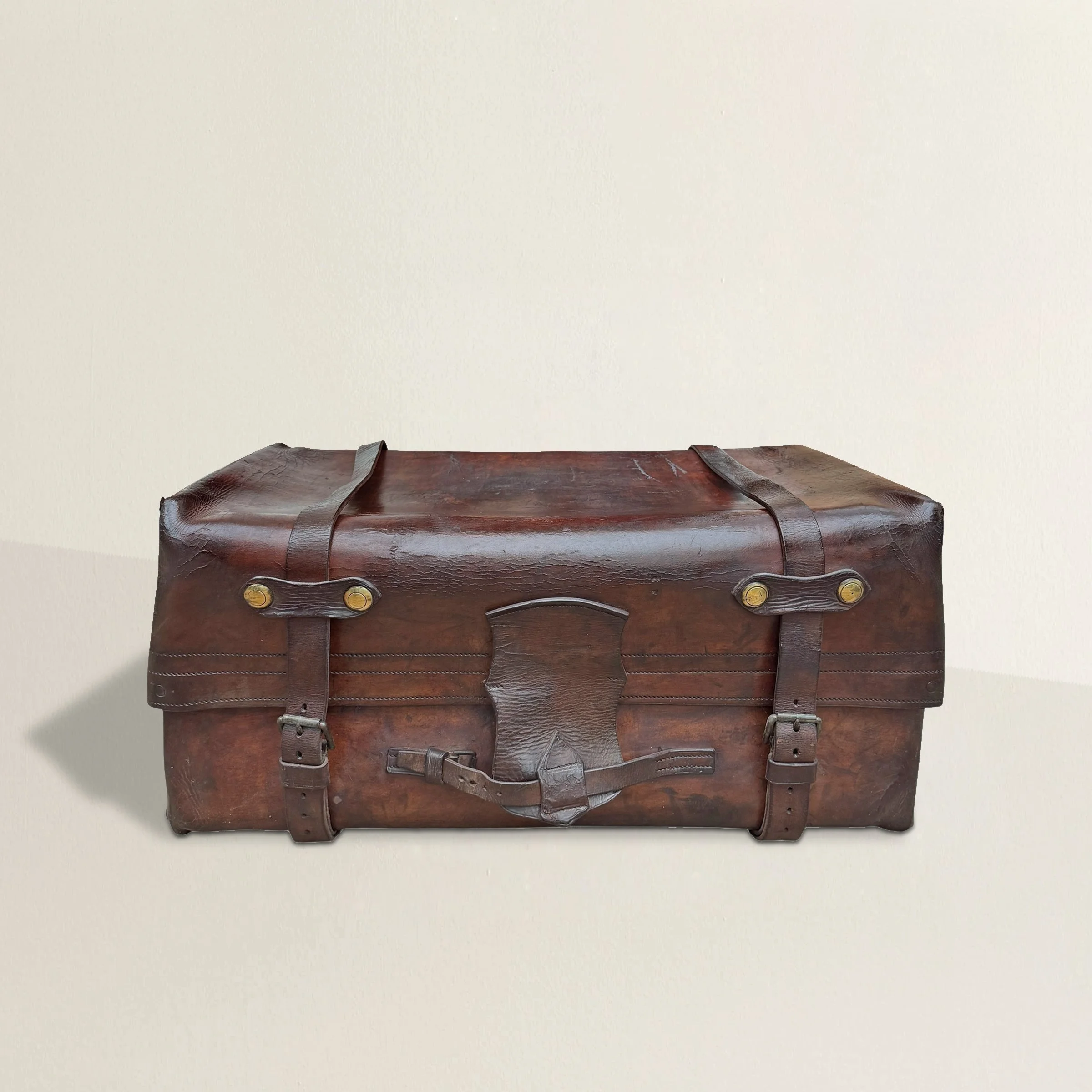 19th Century English Leather Portmanteau