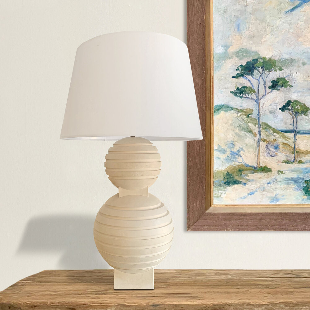Sculptural Plaster Table Lamp Right, Plaster Table Lamp