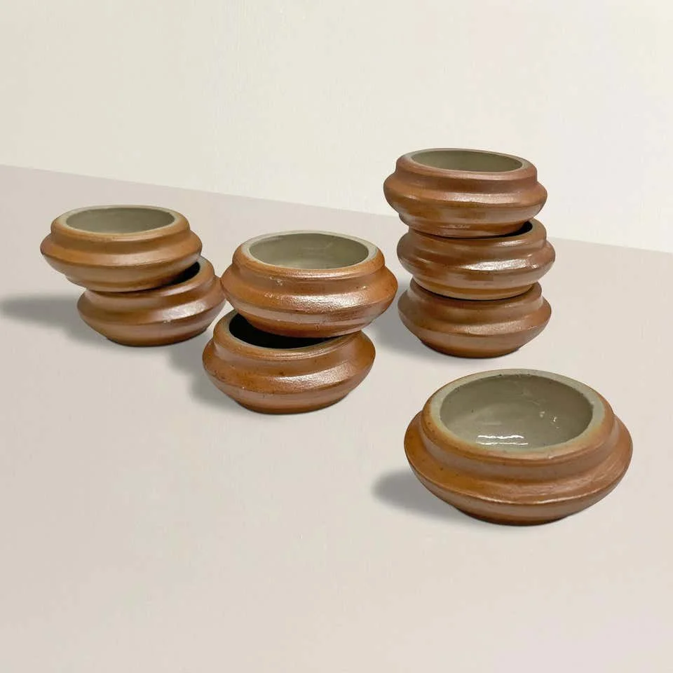Set of Eight French Ceramic Salt Cellars