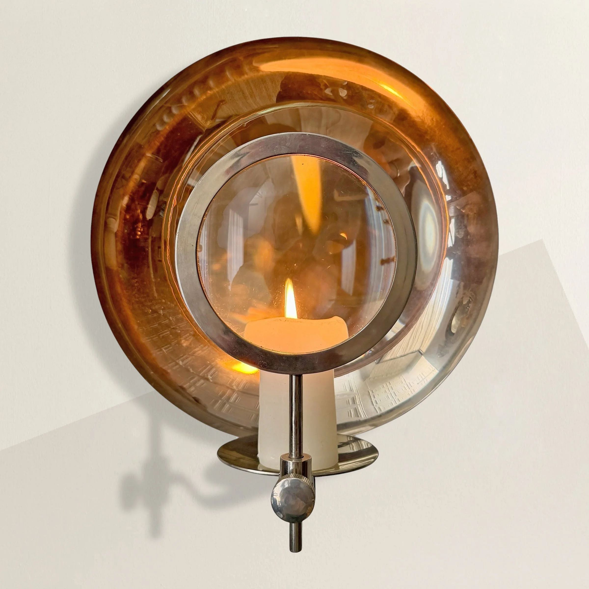 19th Century American Parabolic Magnifying Medical Candle Sconce