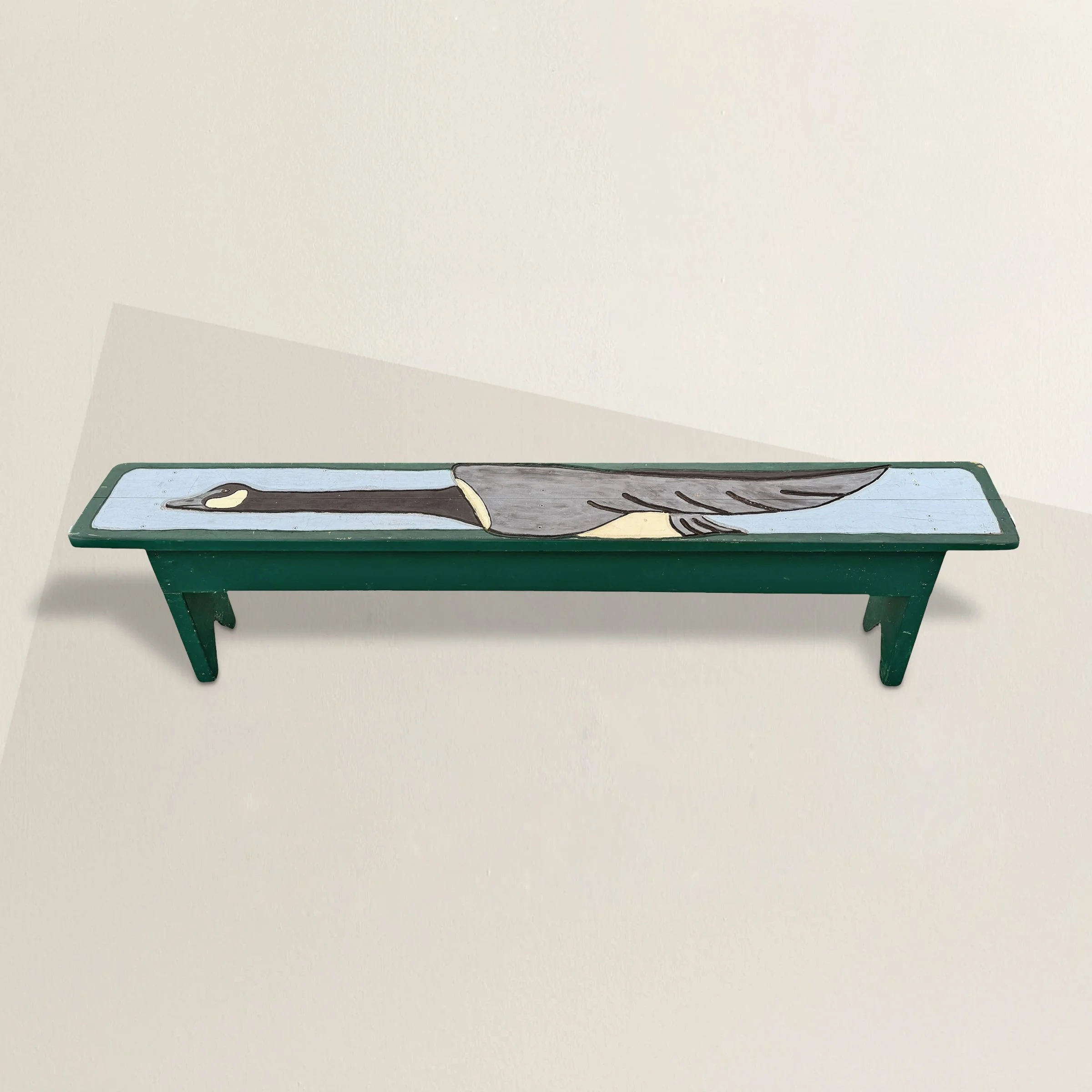 Hand-Carved Canada Goose Bench