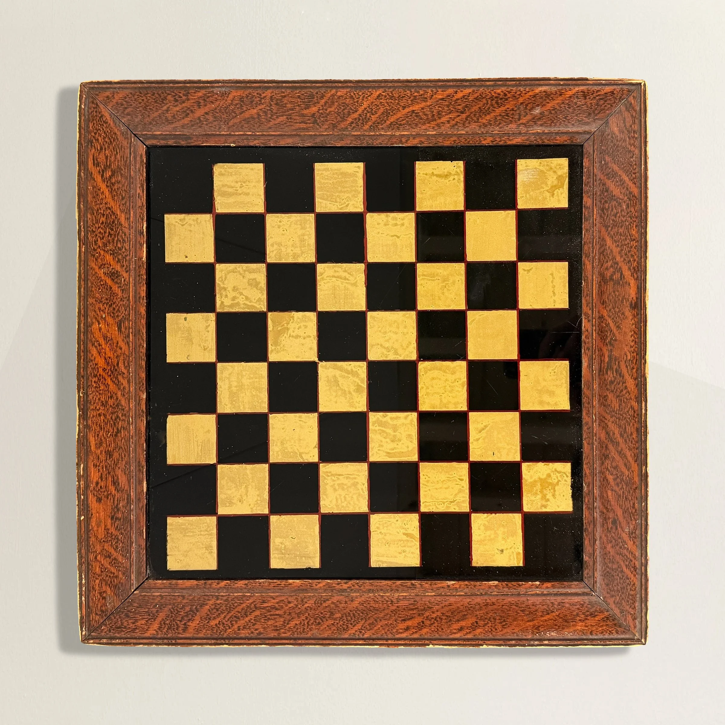 19th Century Reverse Glass Painted and Gilt Chess Board