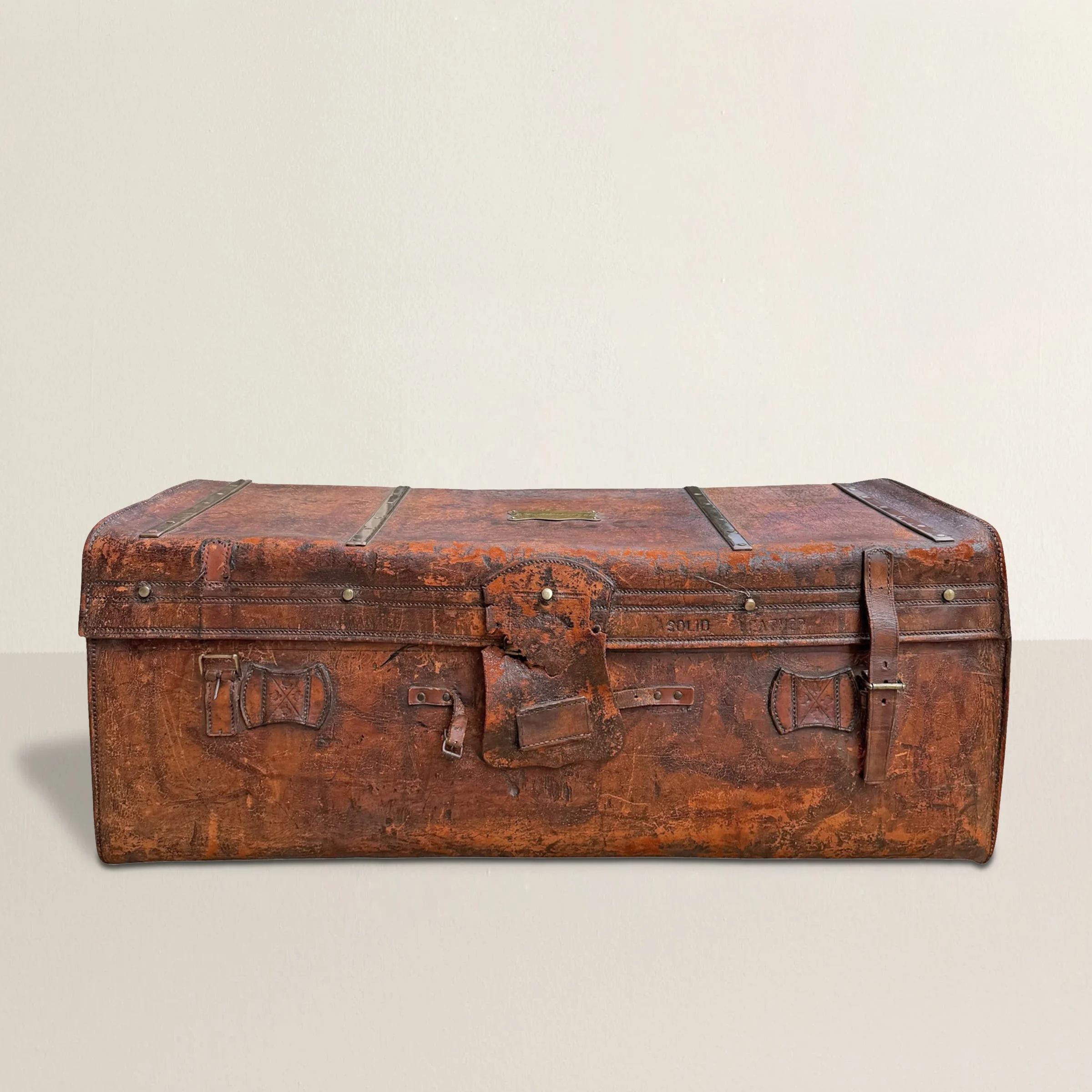 19th Century Leather Portmanteau for Dutch Oil Tycoon Sir Henri Deterding