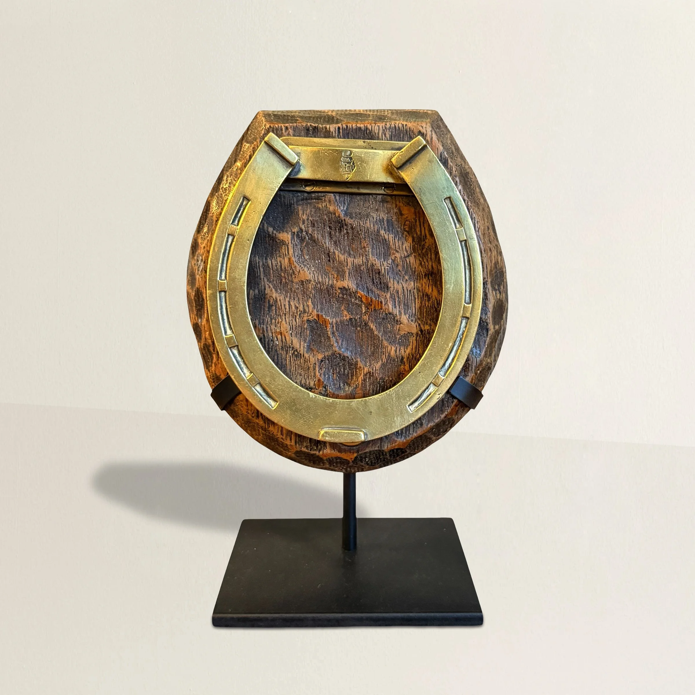 Early 20th Century English Brass Horseshoe Clip on Custom Mount