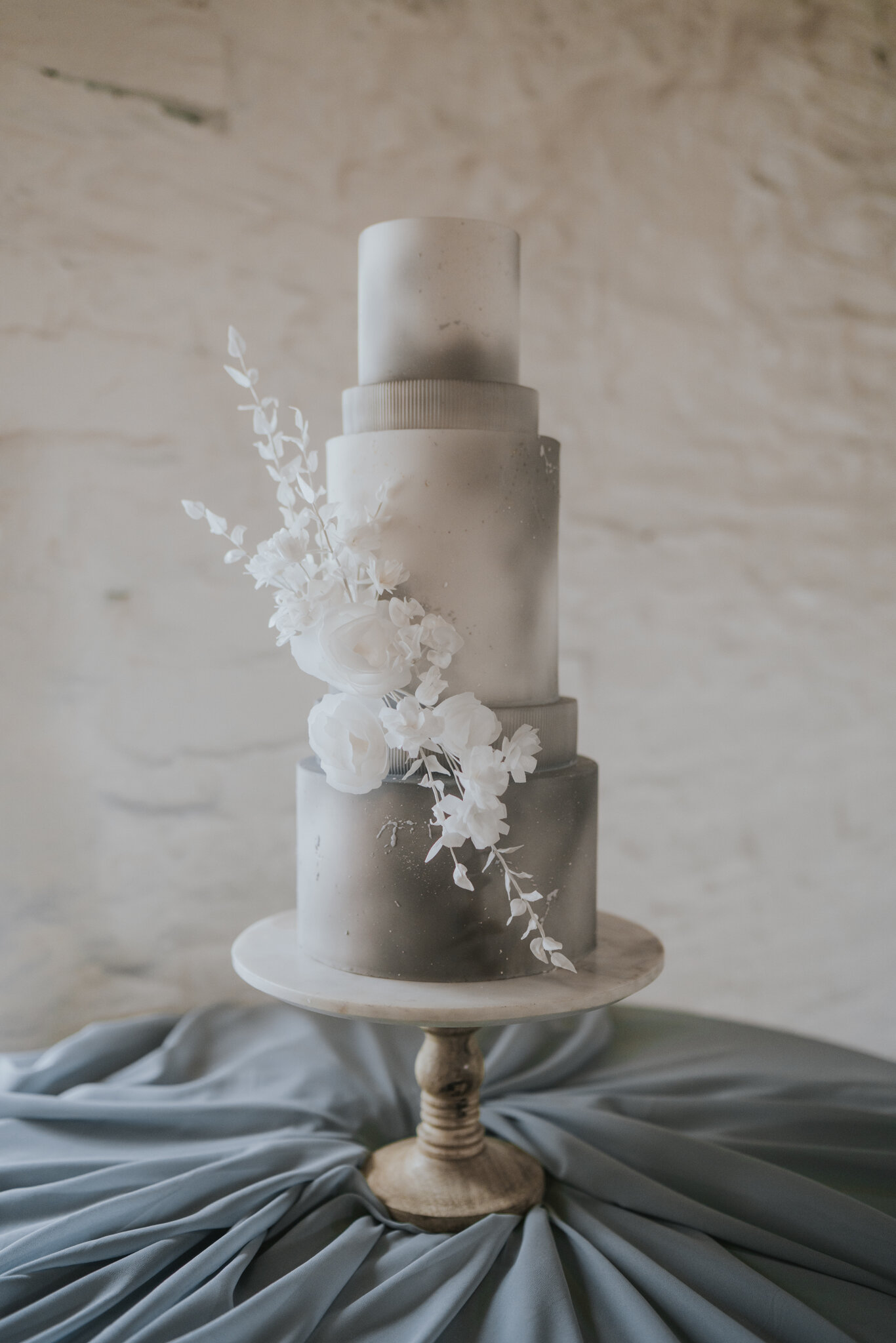 grey skies wedding cake