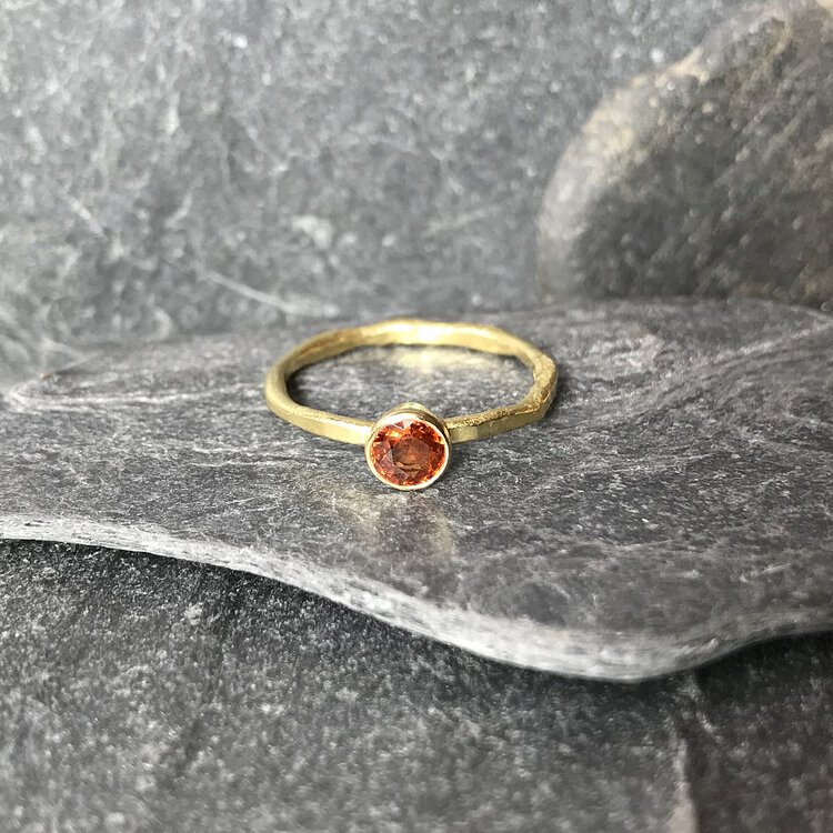Tangerine sapphire ring