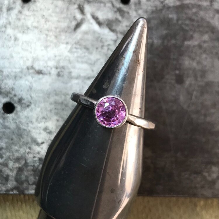 pink sapphire platinum ring