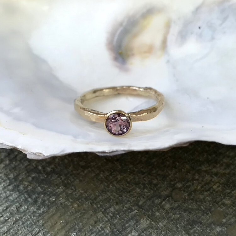 Pink spinel ring