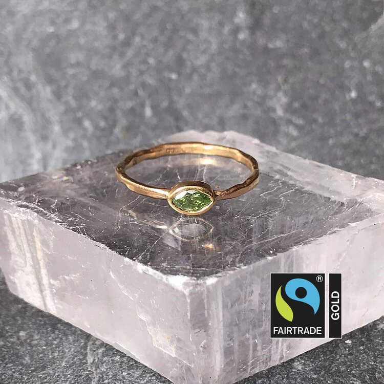 green diamond fairtrade gold ring