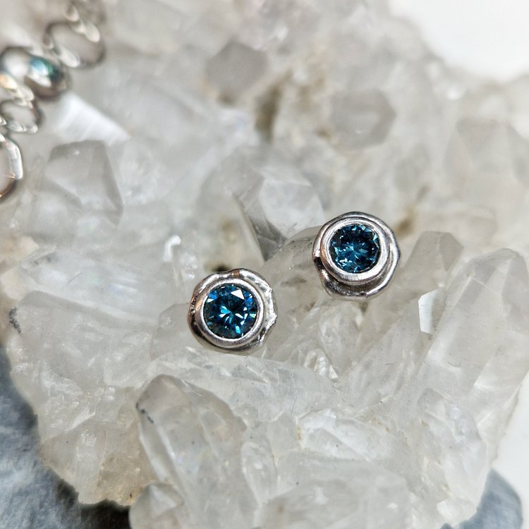 blue diamond earrings