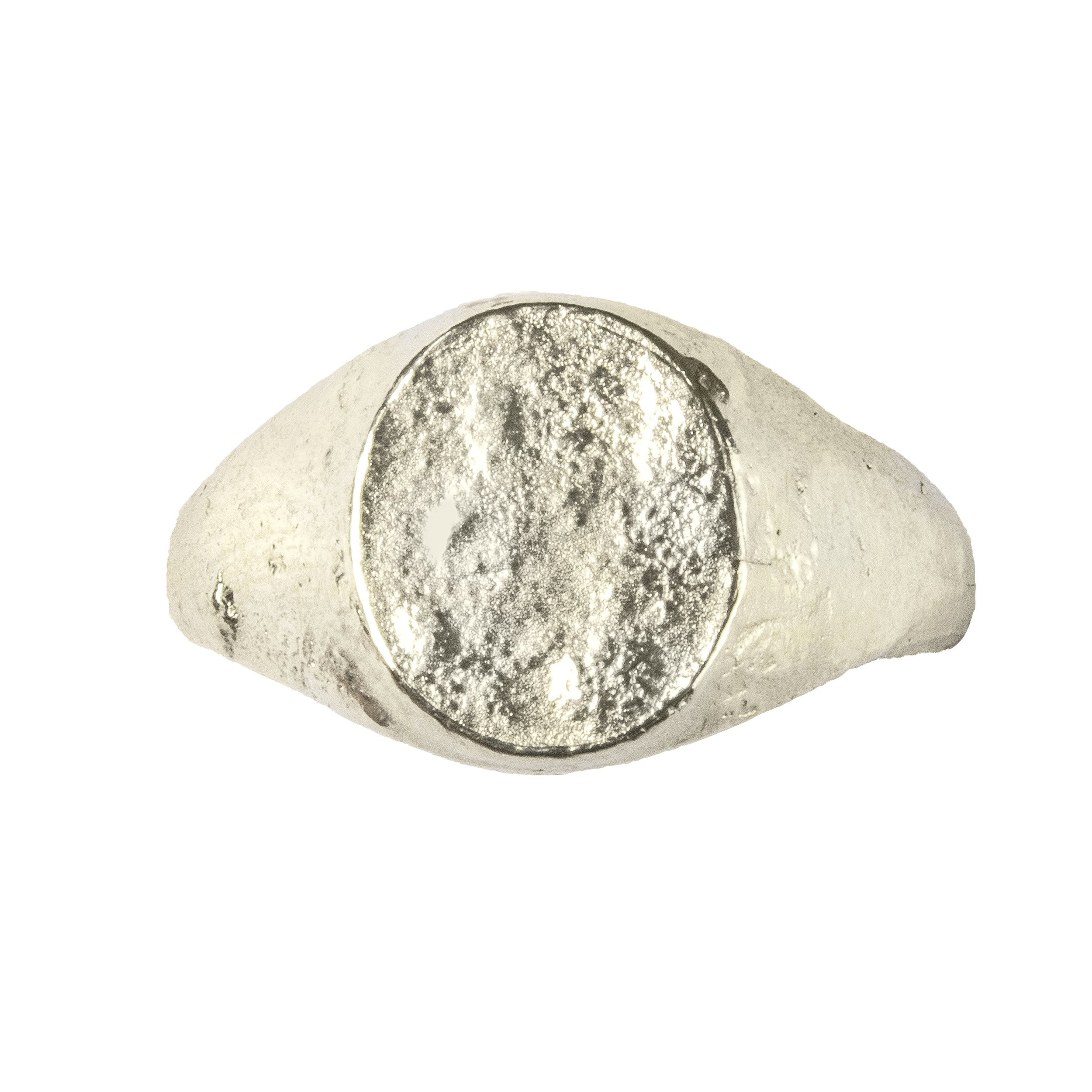 9ct white gold light weight signet ring