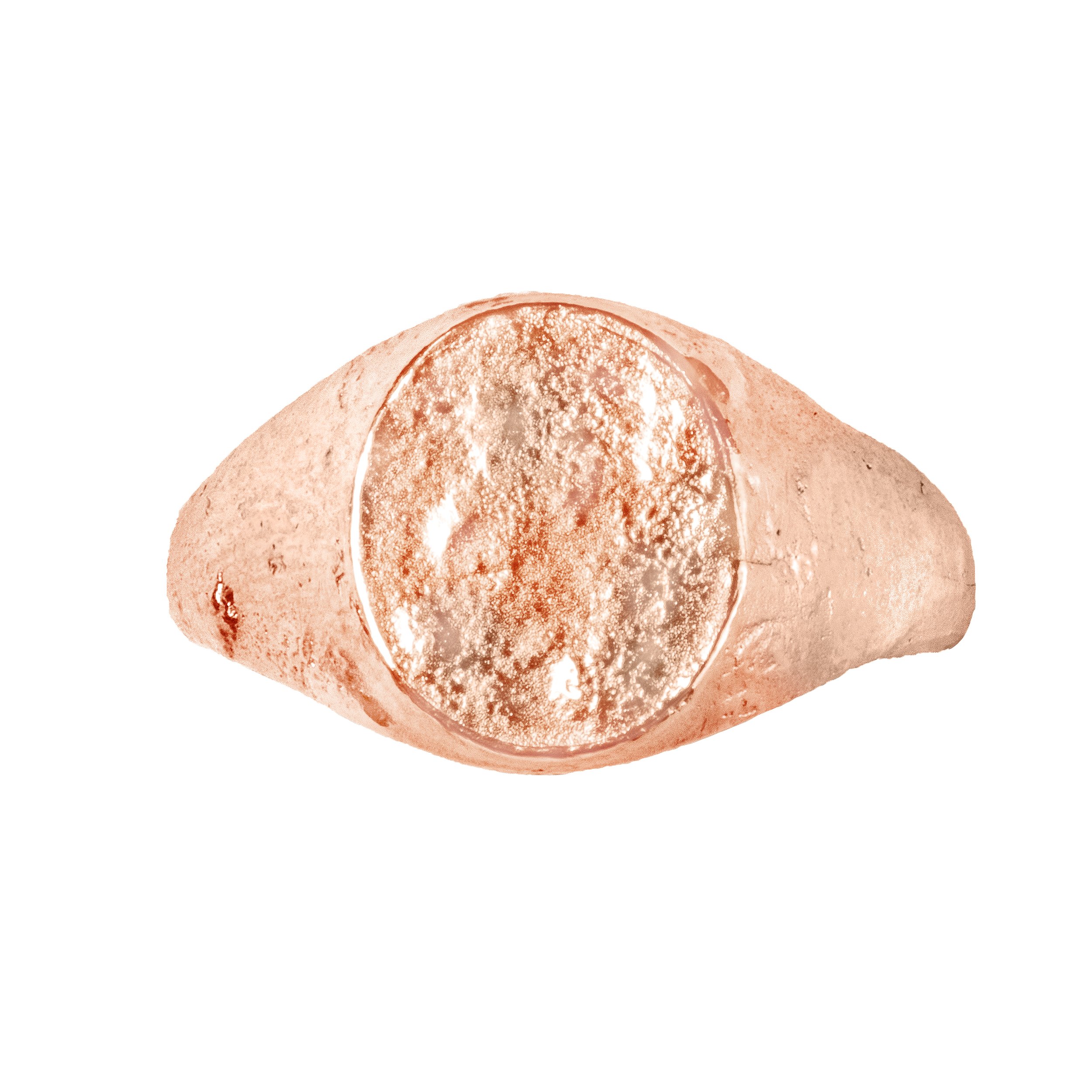 9ct red / rose gold light weight signet ring