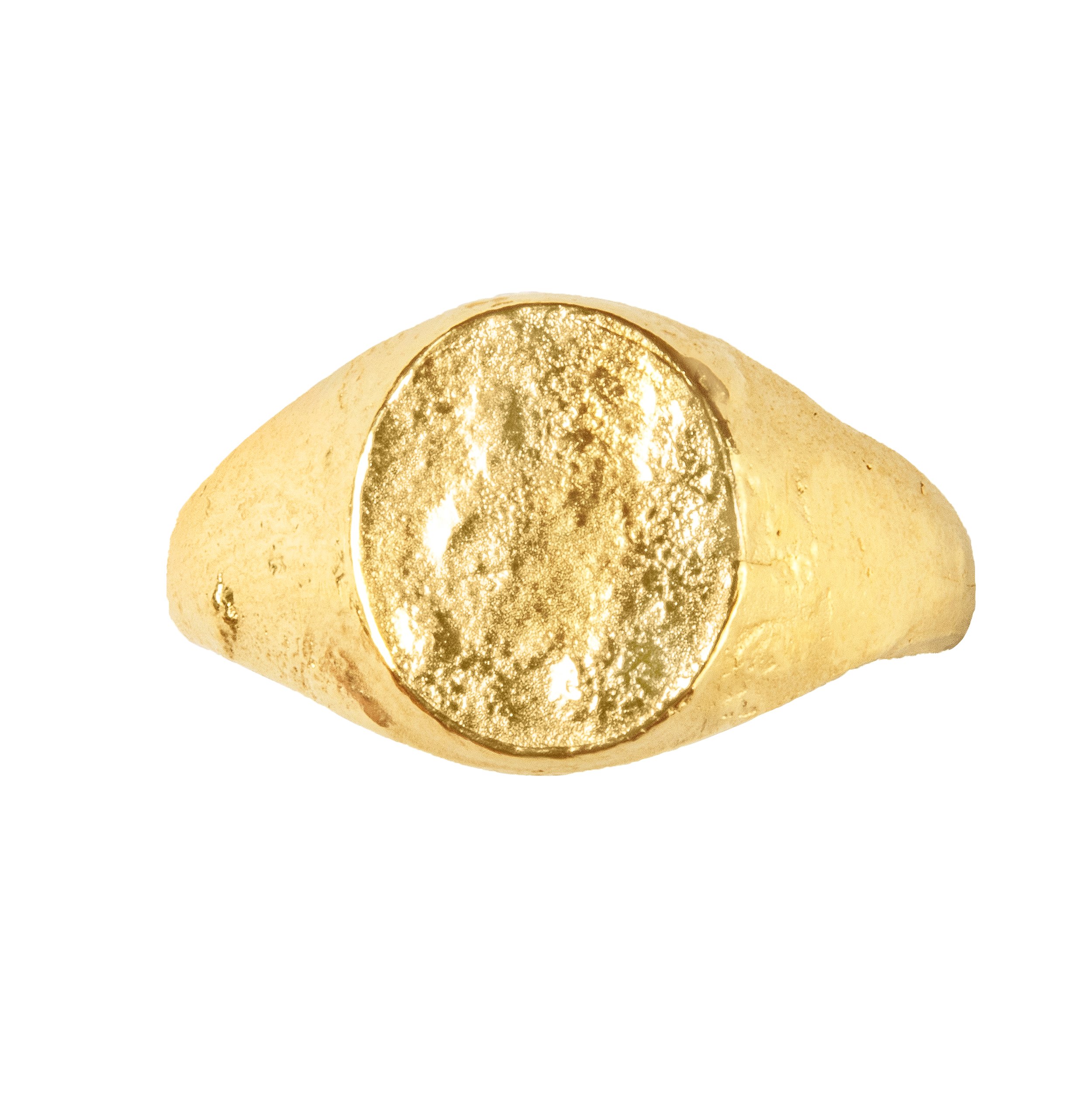 18ct yellow gold light weight signet ring
