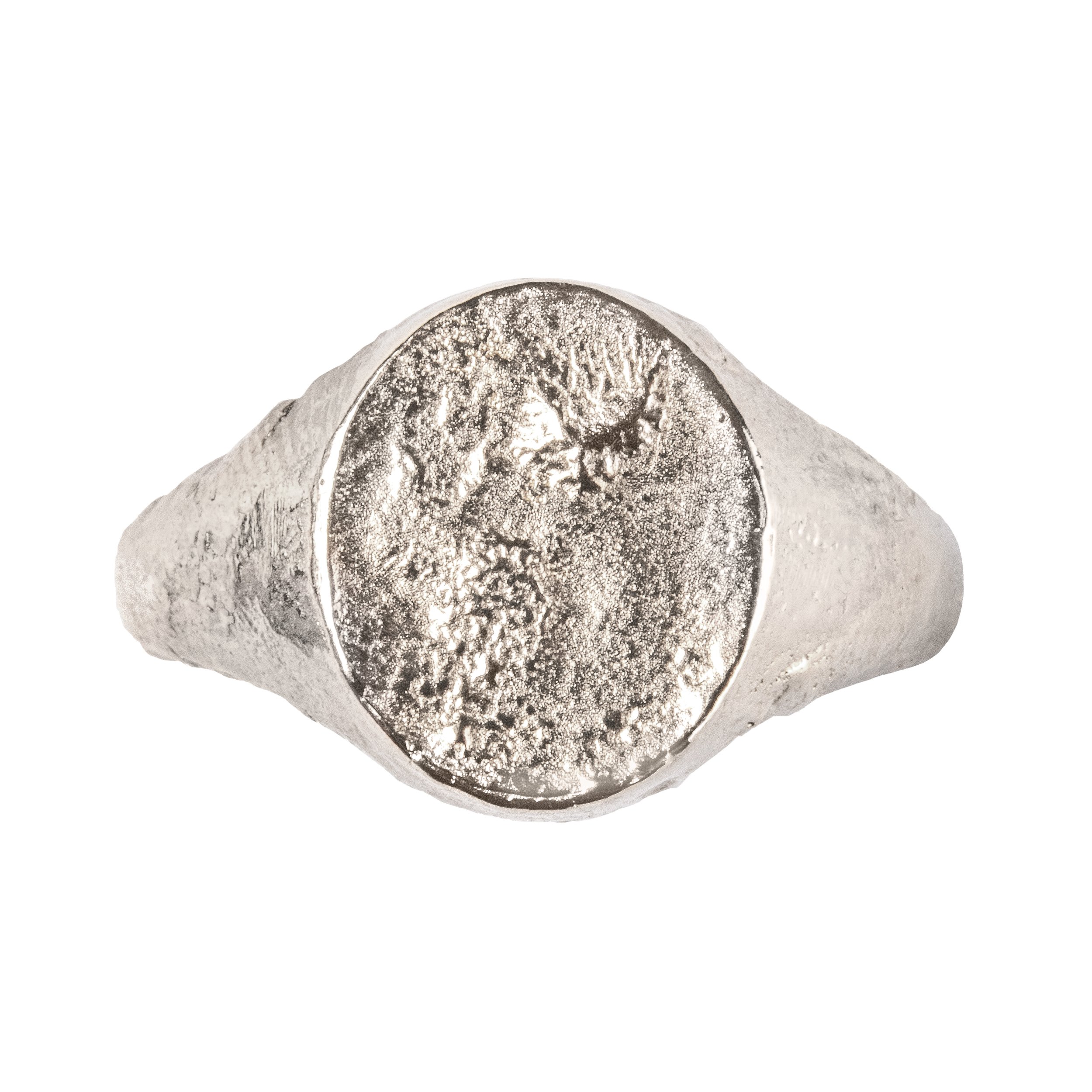 18ct white gold heavy weight signet ring