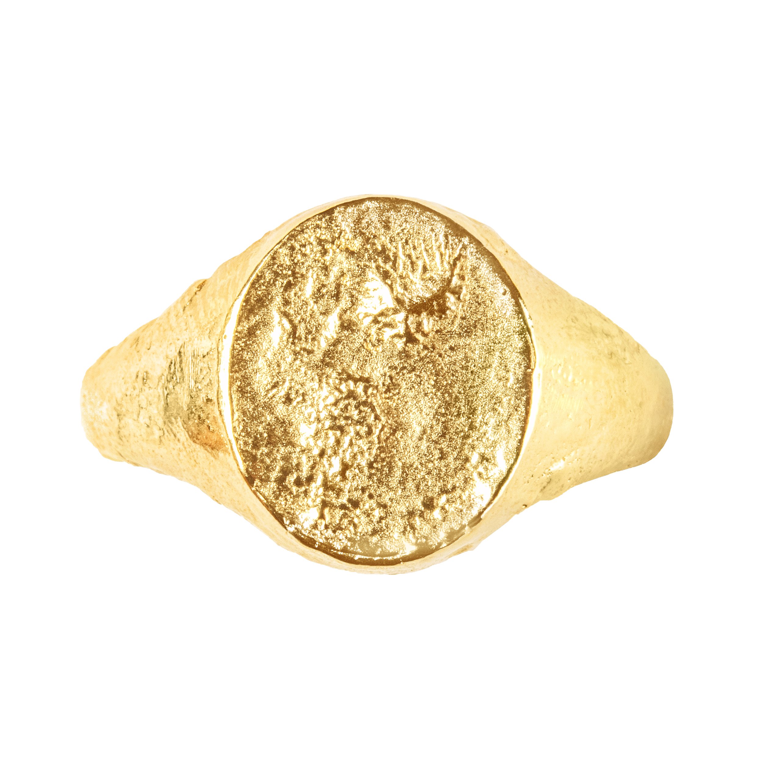 18ct yellow gold heavy weight signet ring