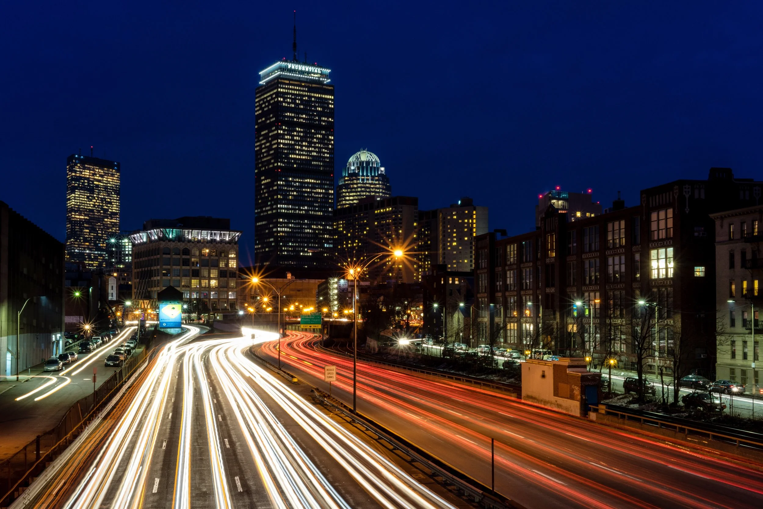 Boston traffic at night. Credit: CC-licensed Flikr image by Robbie Shade