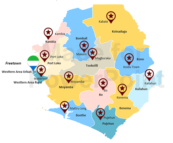 Sierra Leone Districts and District Capitals