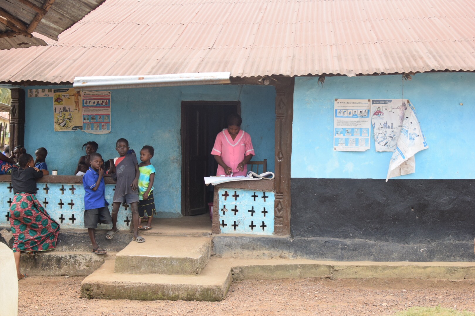 Outside the Golu health center.