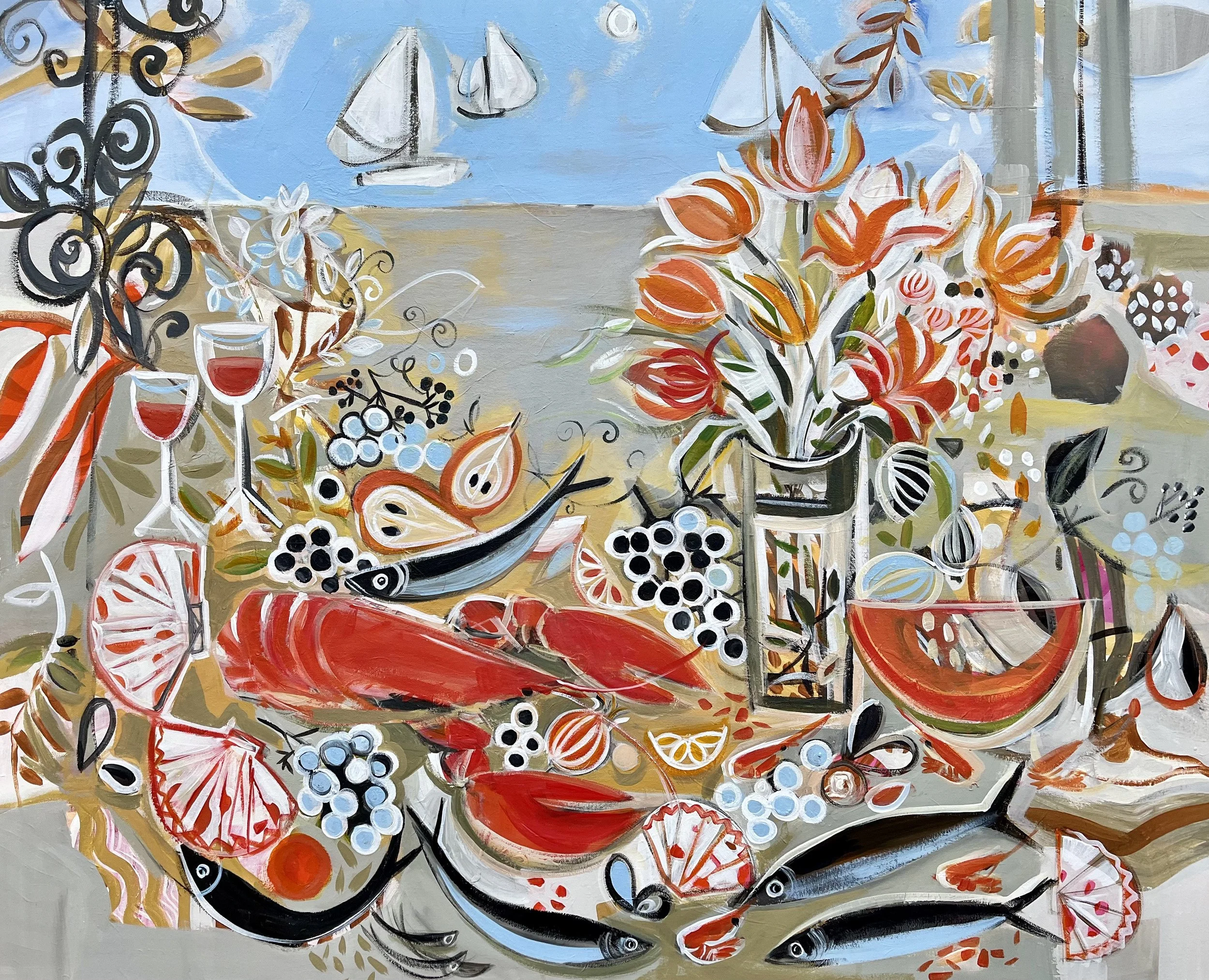 Lobster by the Sea acrylic on canvas 100x120cm £4,200 copy 2.jpg